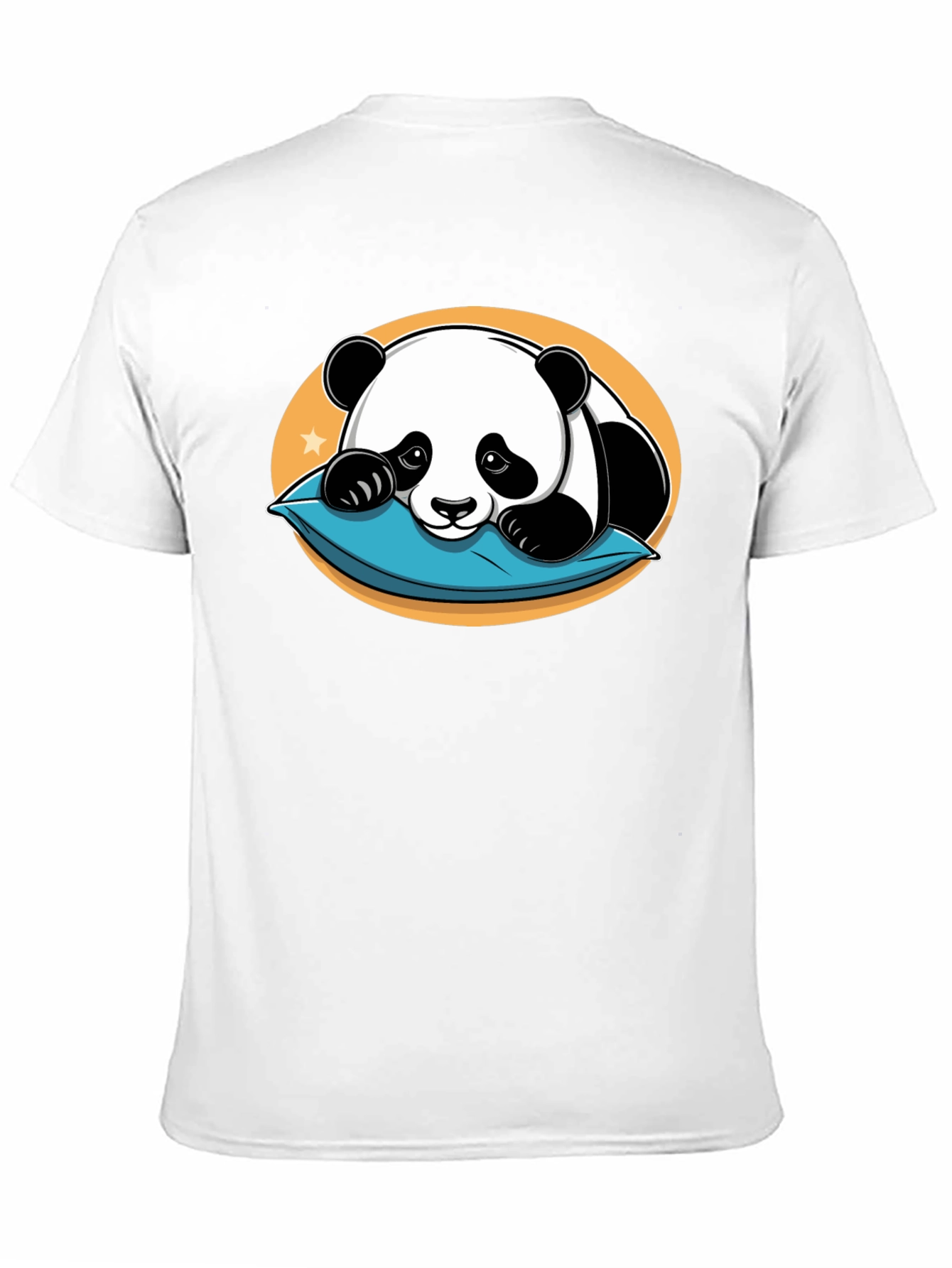 Cute Panda Pillow Black T-Shirt
