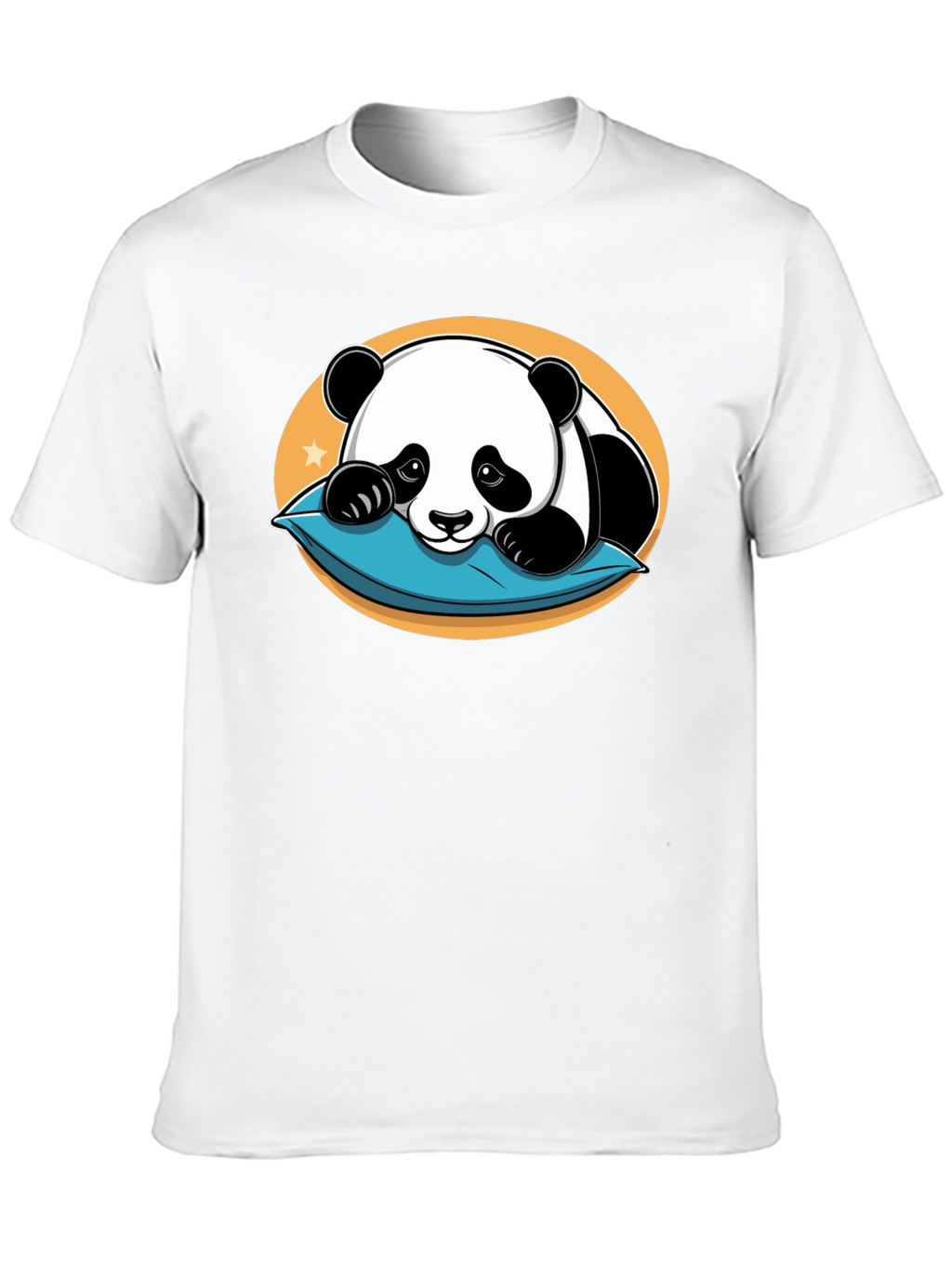 Cute Panda Pillow Black T-Shirt