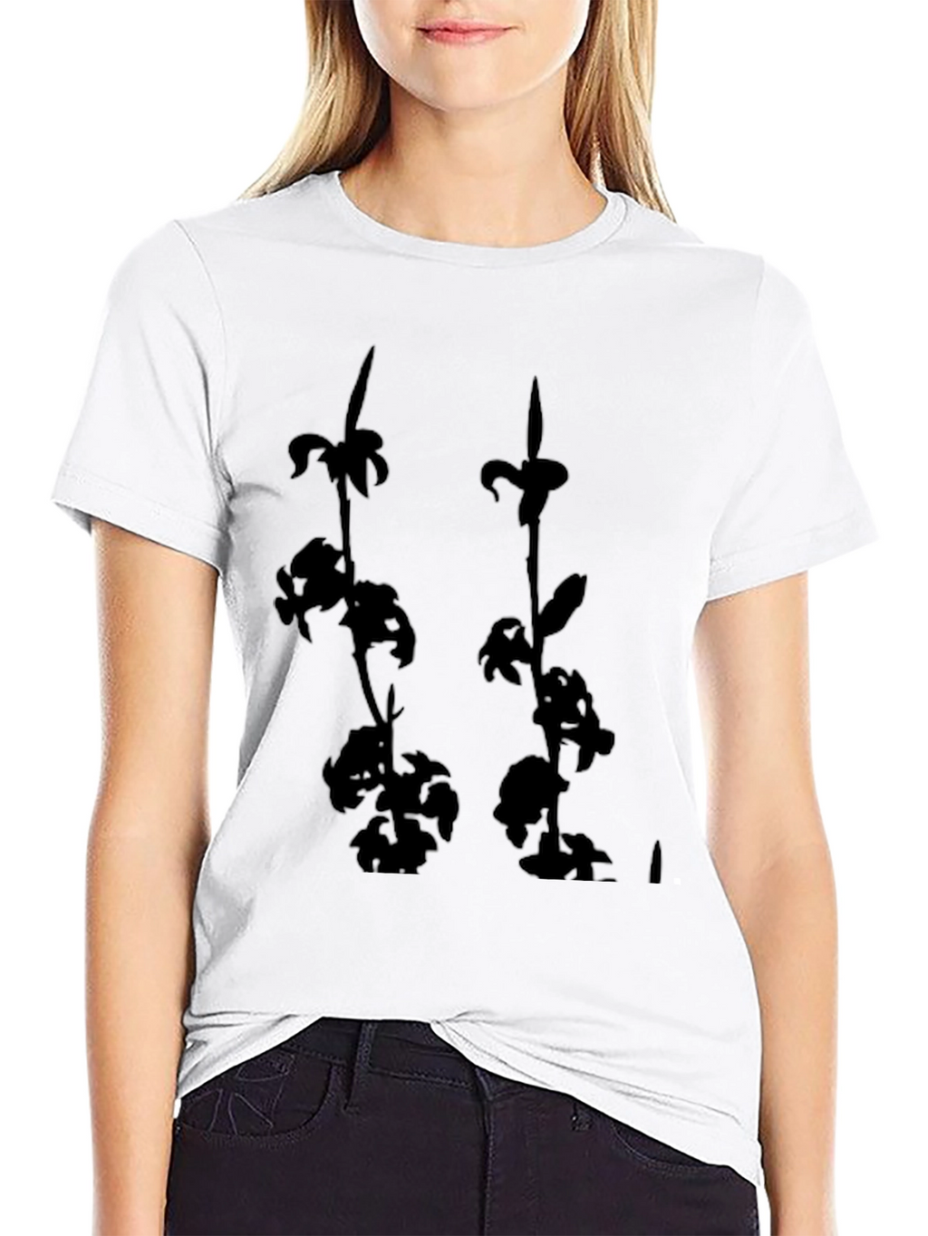 Black Floral Print Tee - Casual Style