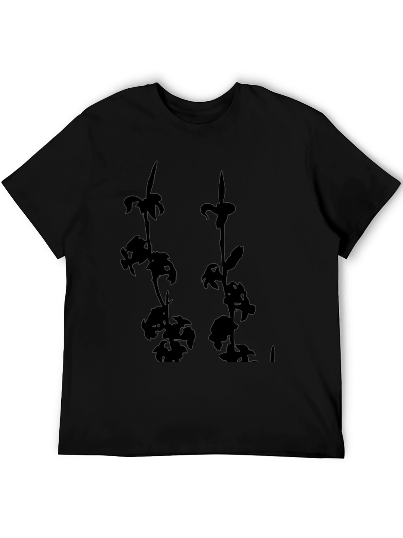 Black Floral Print Tee - Casual Style