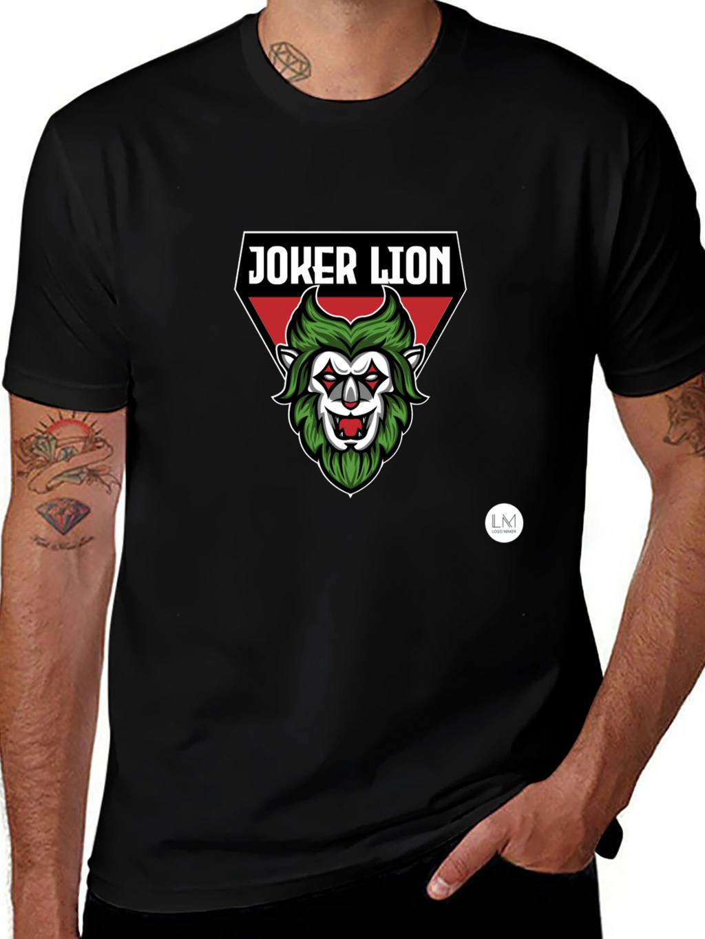 Joker Lion Graphic Tee - Cool Unique Design