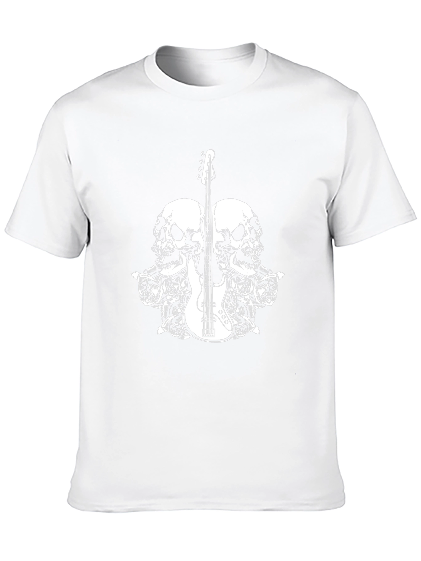 Skull & Guitar Graphic Tee - Mens Black T-Shirt