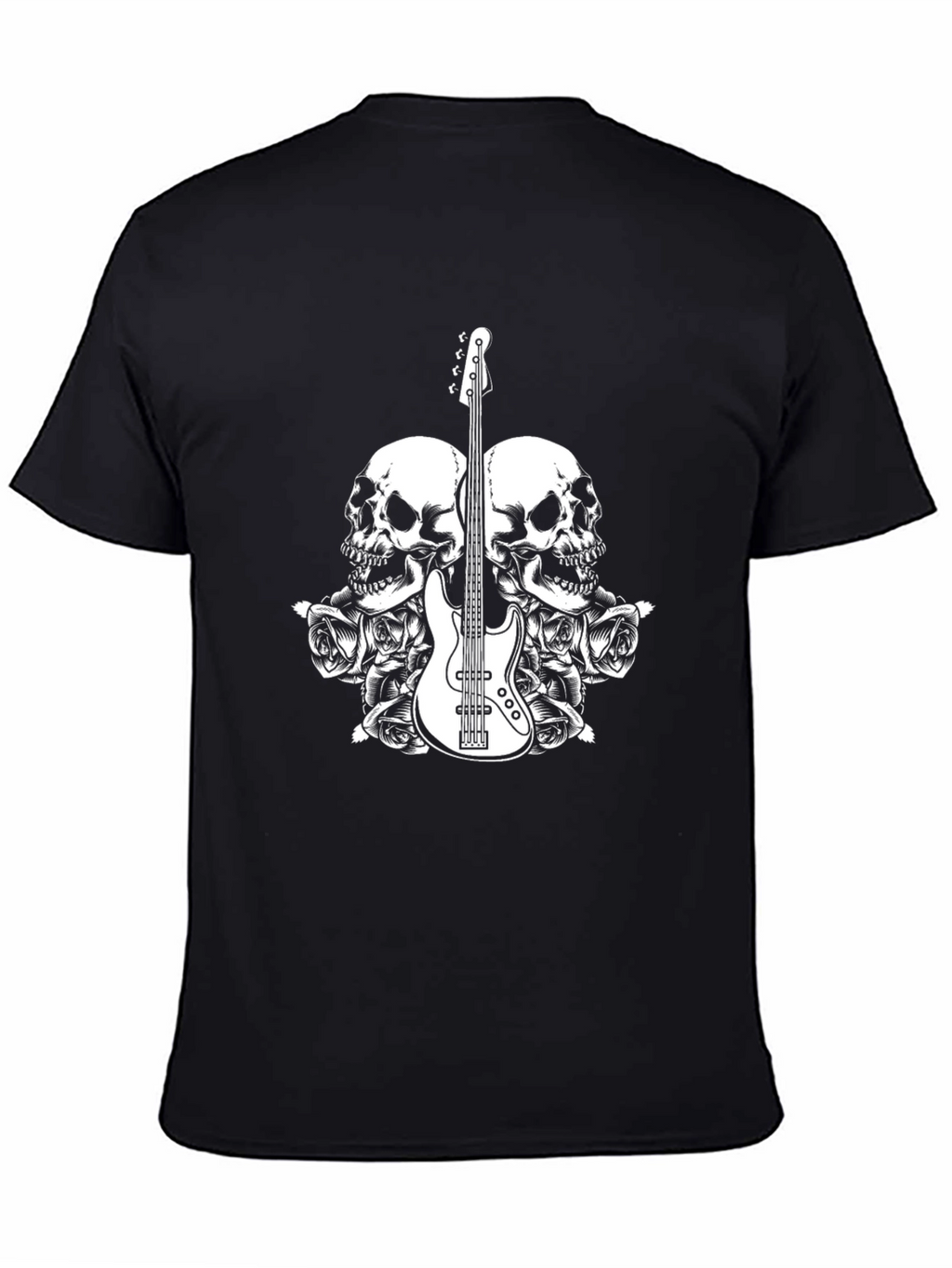 Skull & Guitar Graphic Tee - Mens Black T-Shirt