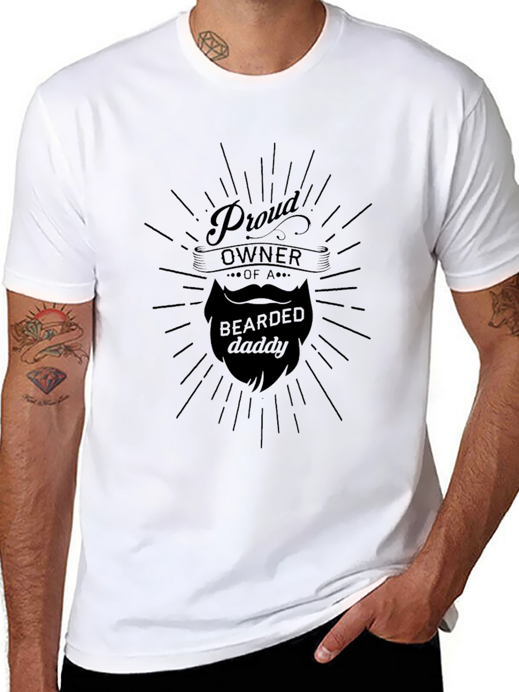 Proud Bearded Daddy Black T-Shirt