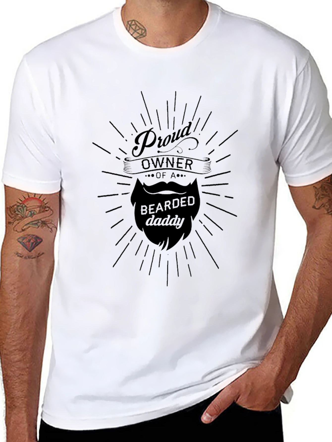 Proud Bearded Daddy Black T-Shirt