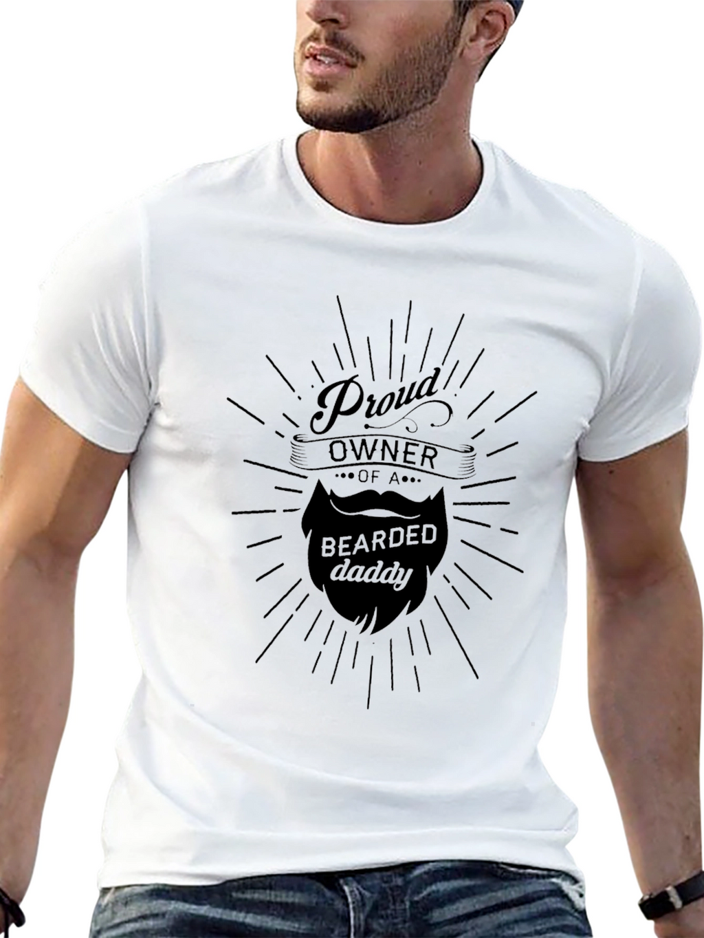 Proud Bearded Daddy Black T-Shirt