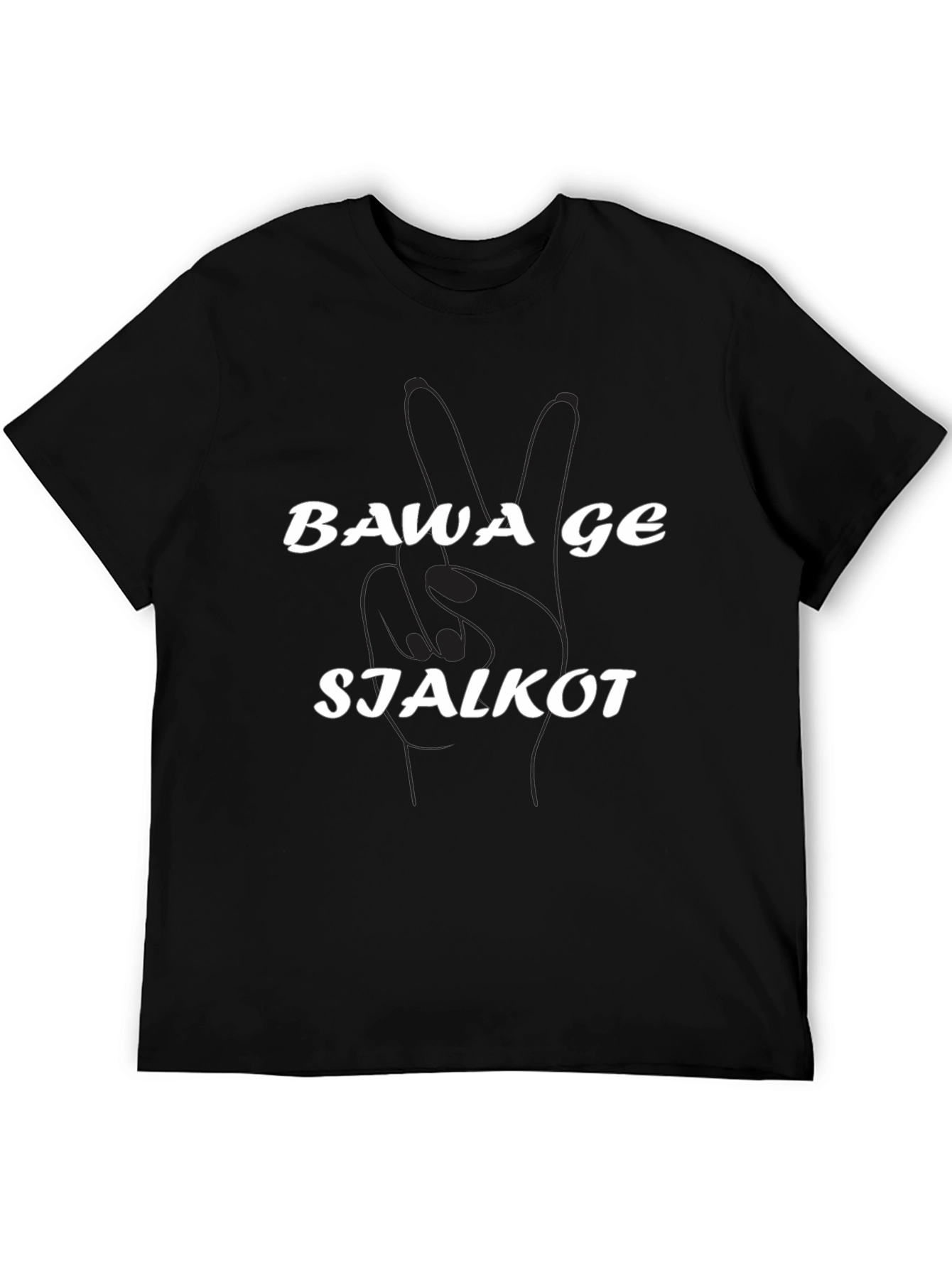 Bawa Ge Sjalkot Black Graphic Tee - Peace Sign T-Shirt