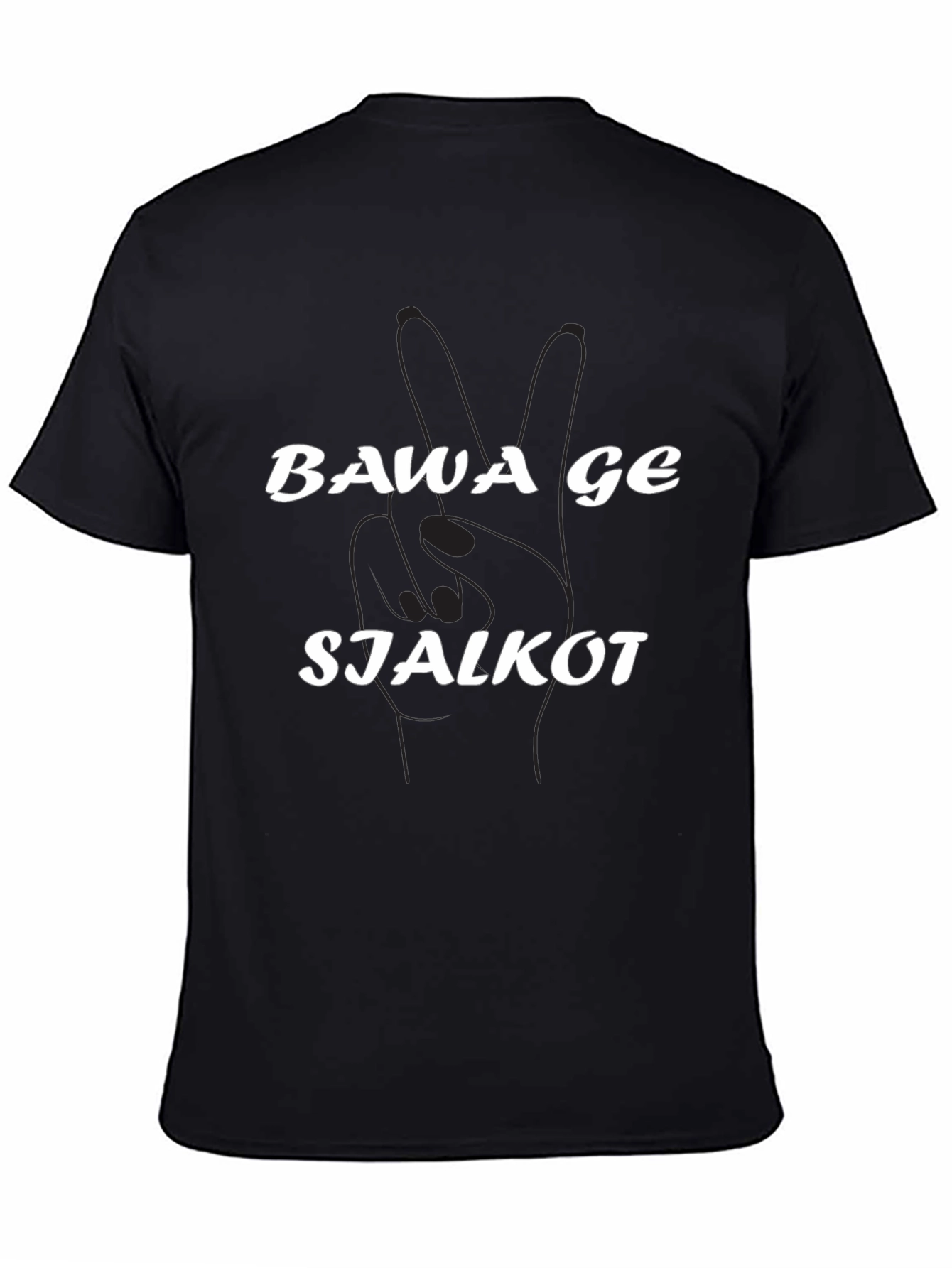 Bawa Ge Sjalkot Black Graphic Tee - Peace Sign T-Shirt