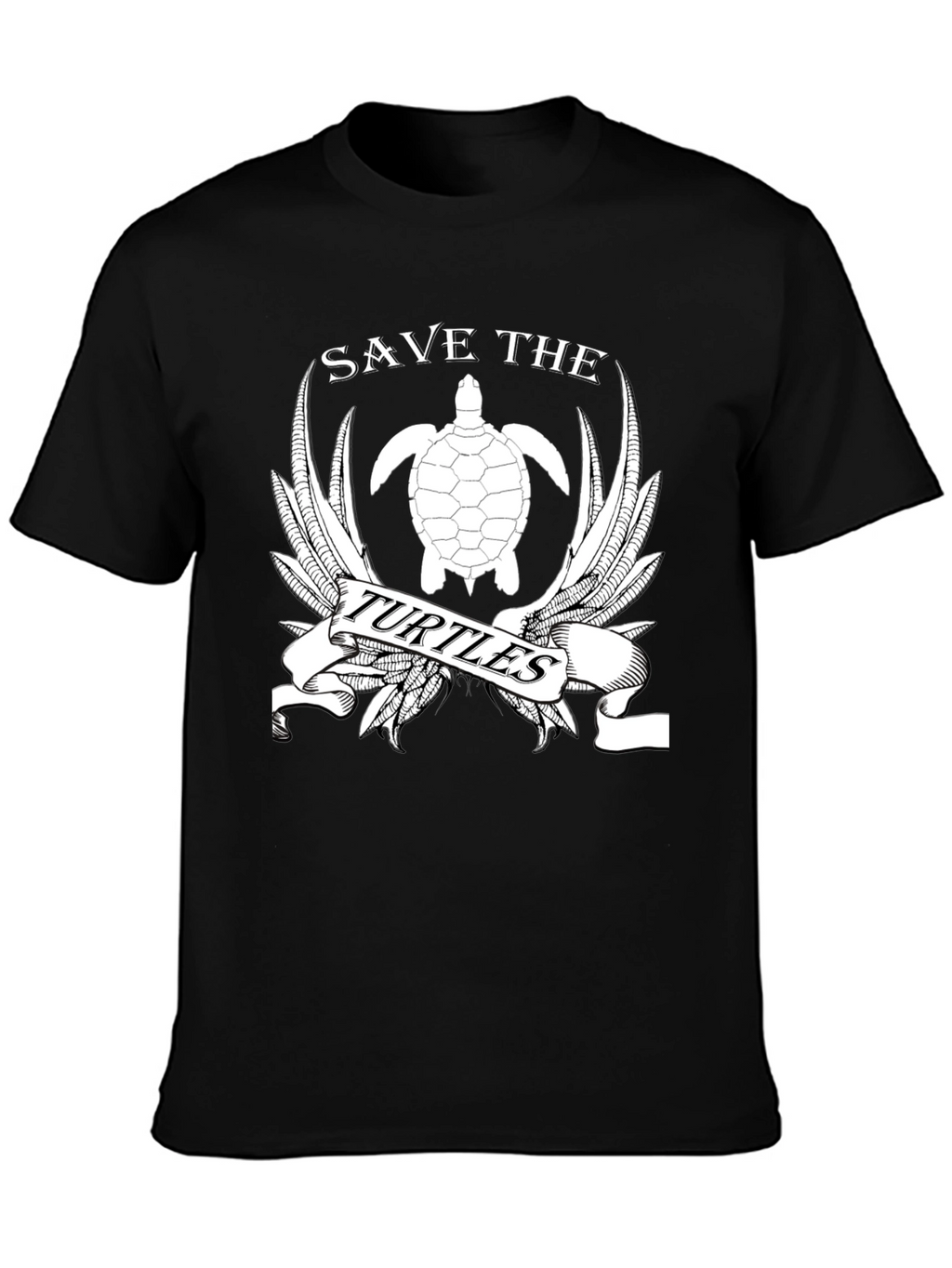 Save the Turtles Graphic T-Shirt - Black