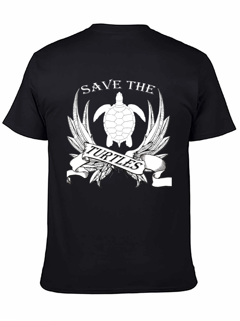 Save the Turtles Graphic T-Shirt - Black