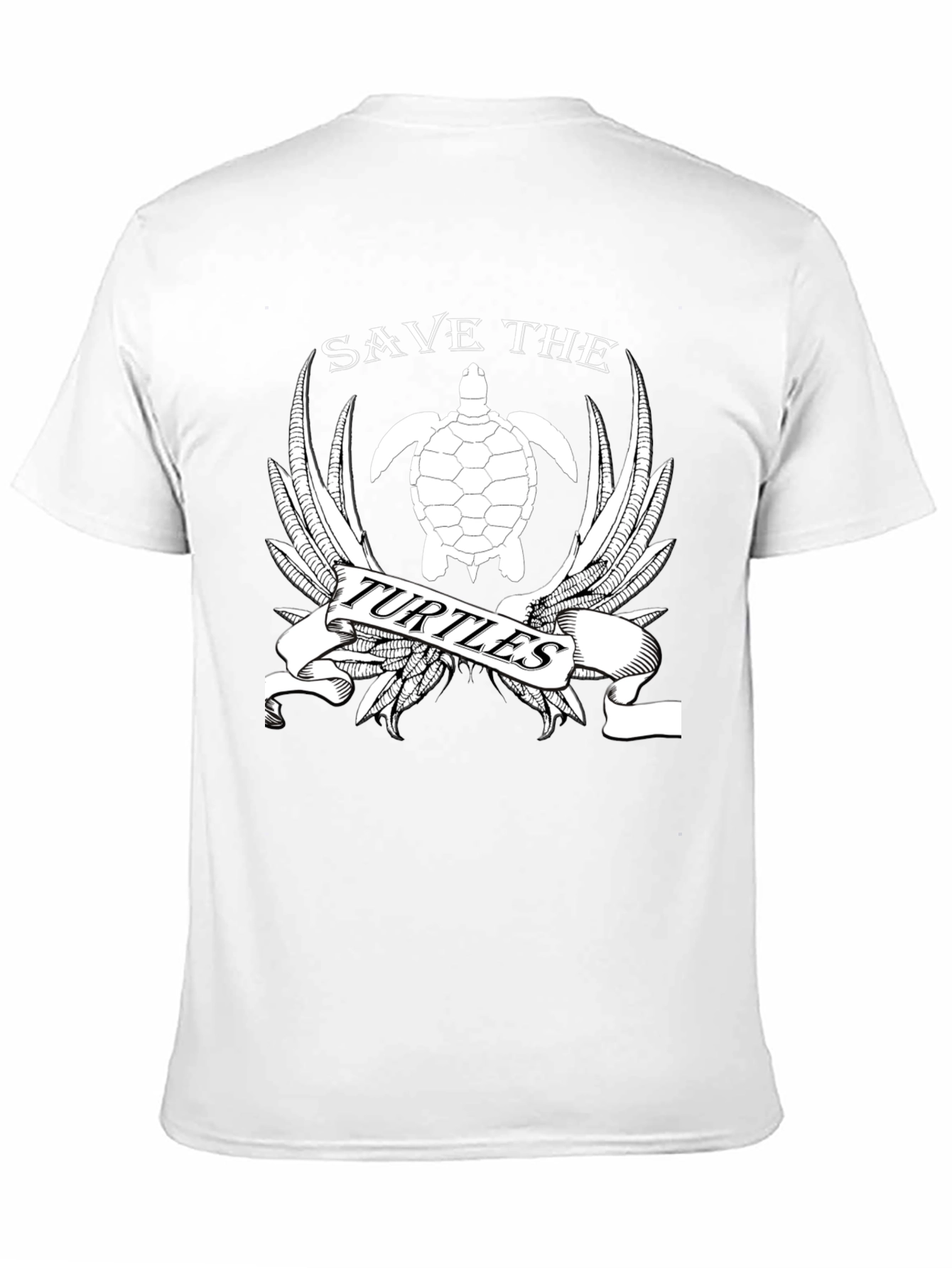 Save the Turtles Graphic T-Shirt - Black