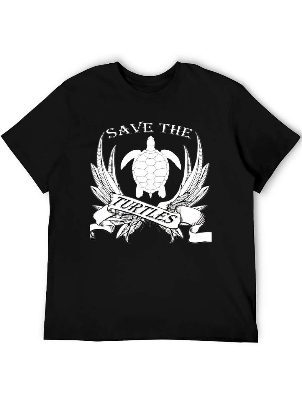 Save the Turtles Graphic T-Shirt - Black