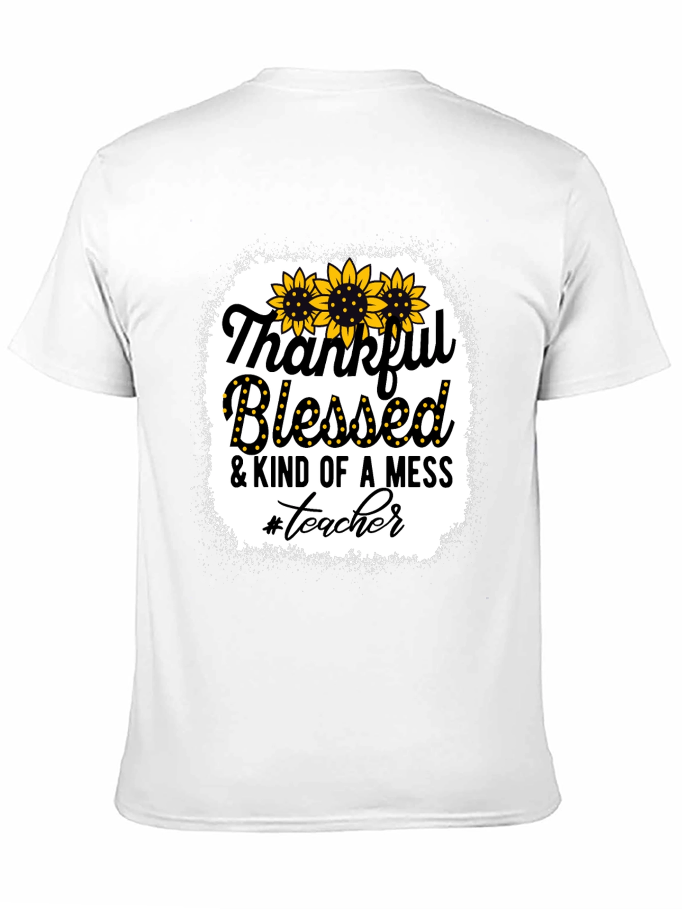 Thankful Blessed Mess Teacher T-Shirt