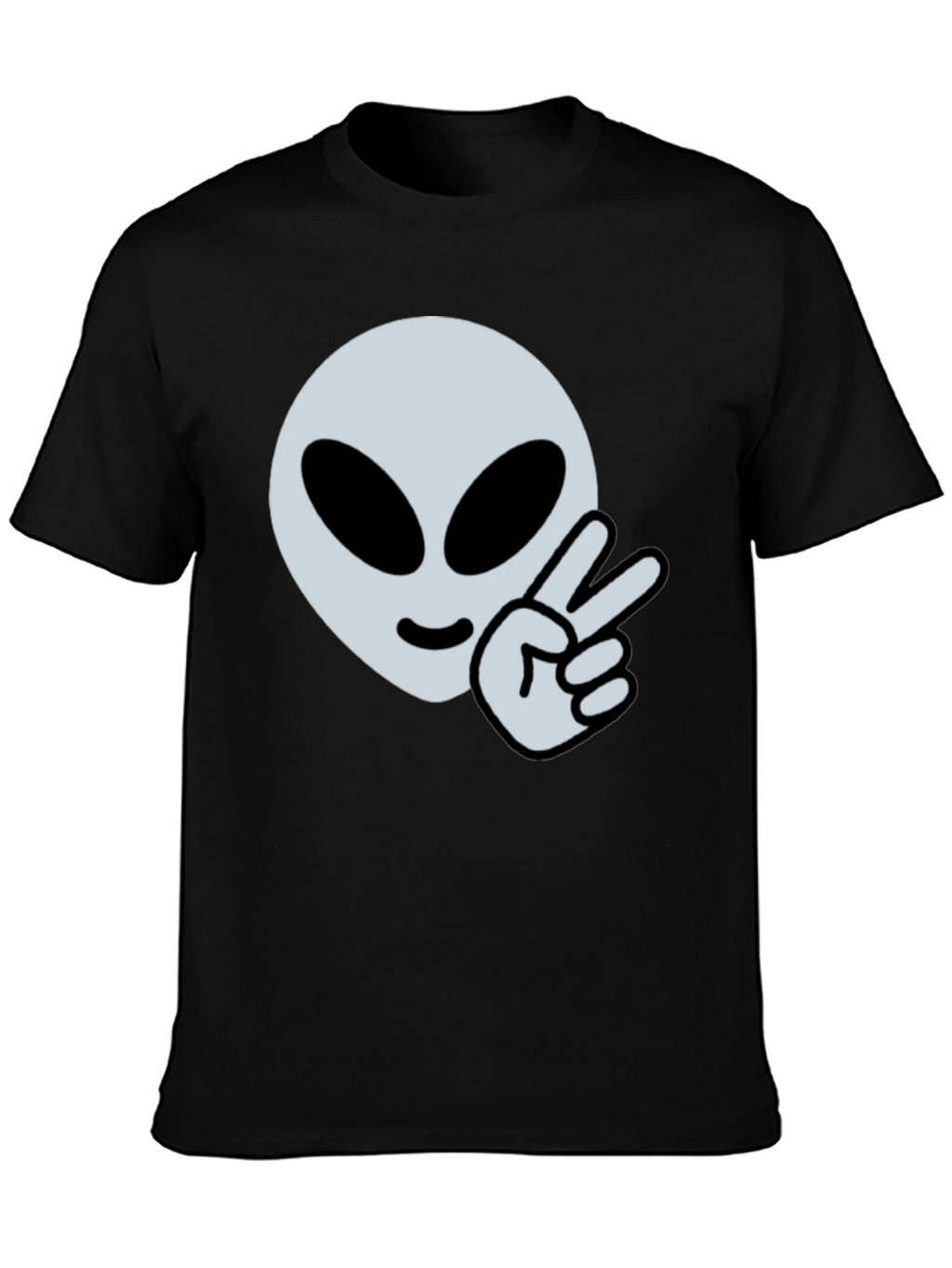 Alien Peace Sign Graphic Tee - Cool Casual Style
