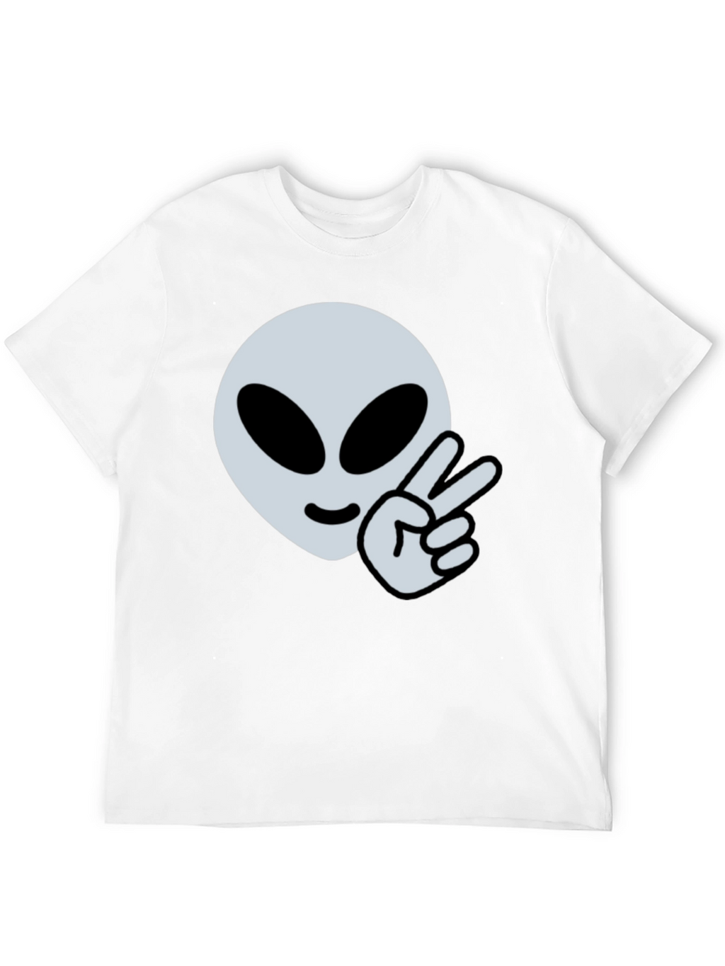 Alien Peace Sign Graphic Tee - Cool Casual Style