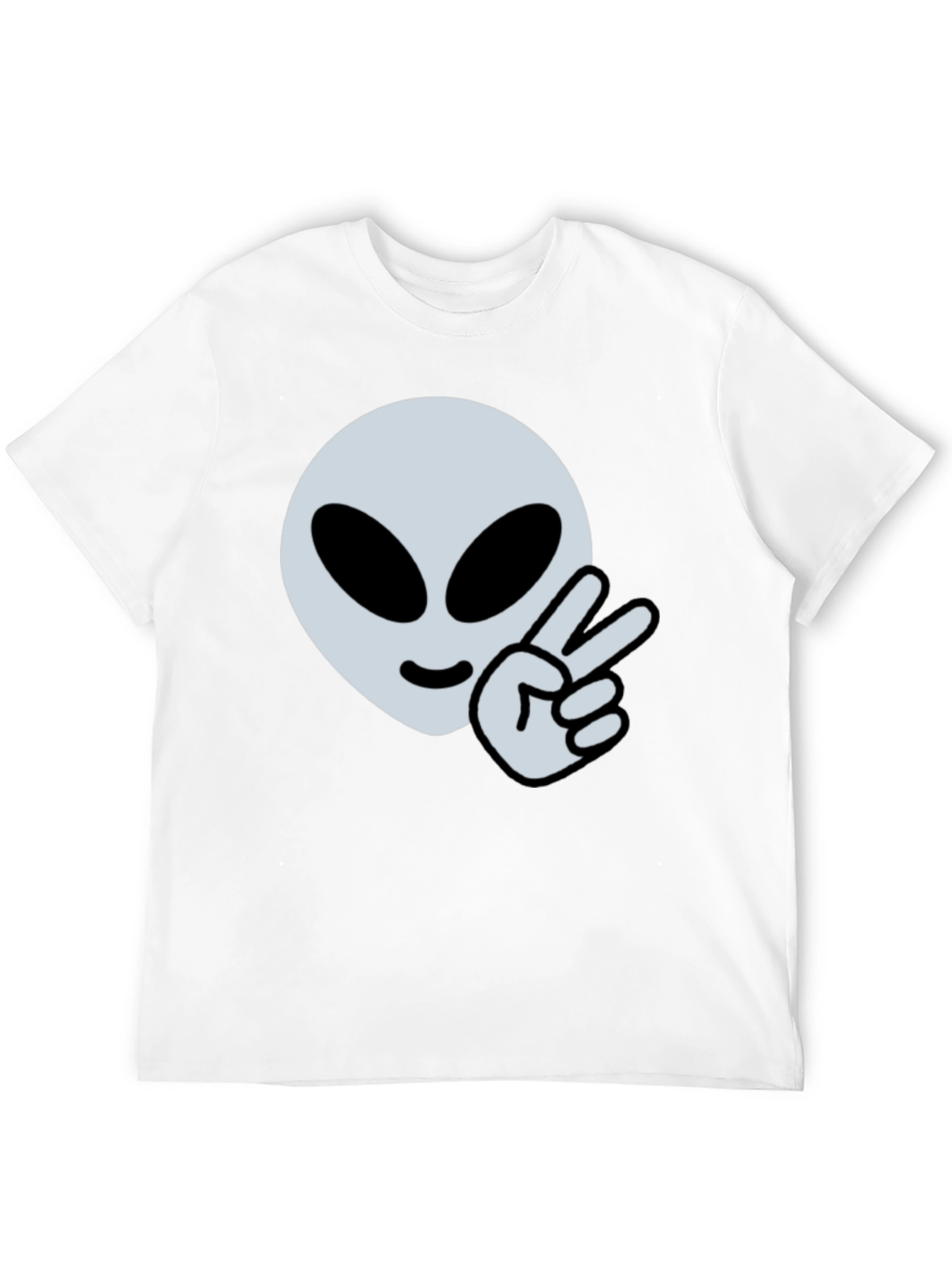 Alien Peace Sign Graphic Tee - Cool Casual Style