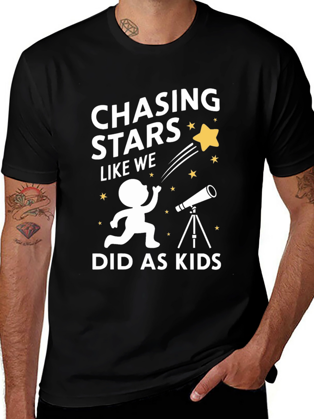 Chasing Stars Graphic T-Shirt - Astronomy Lover Gift