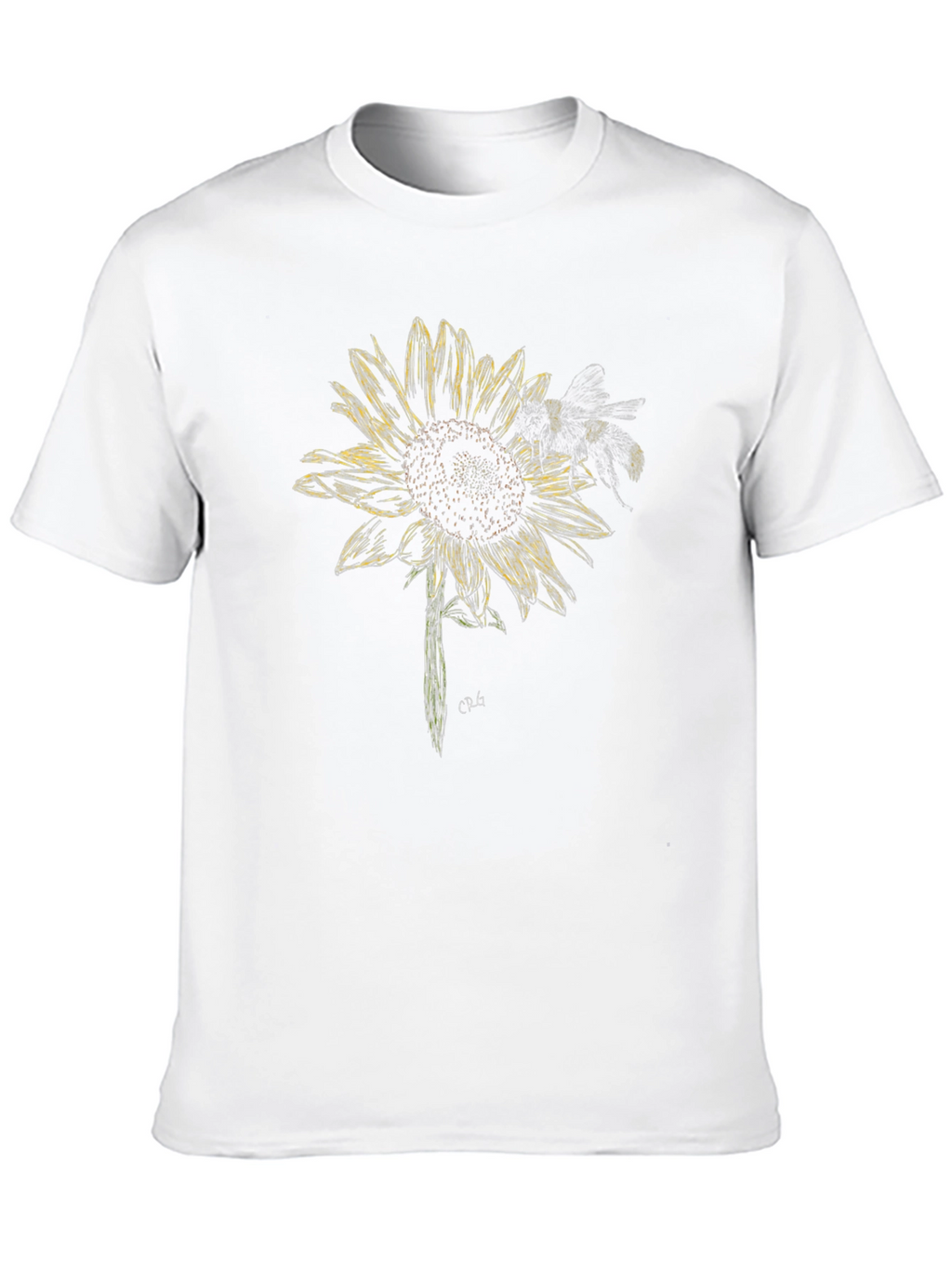 Sunflower and Bee Graphic Tee - Black Cotton Blend
