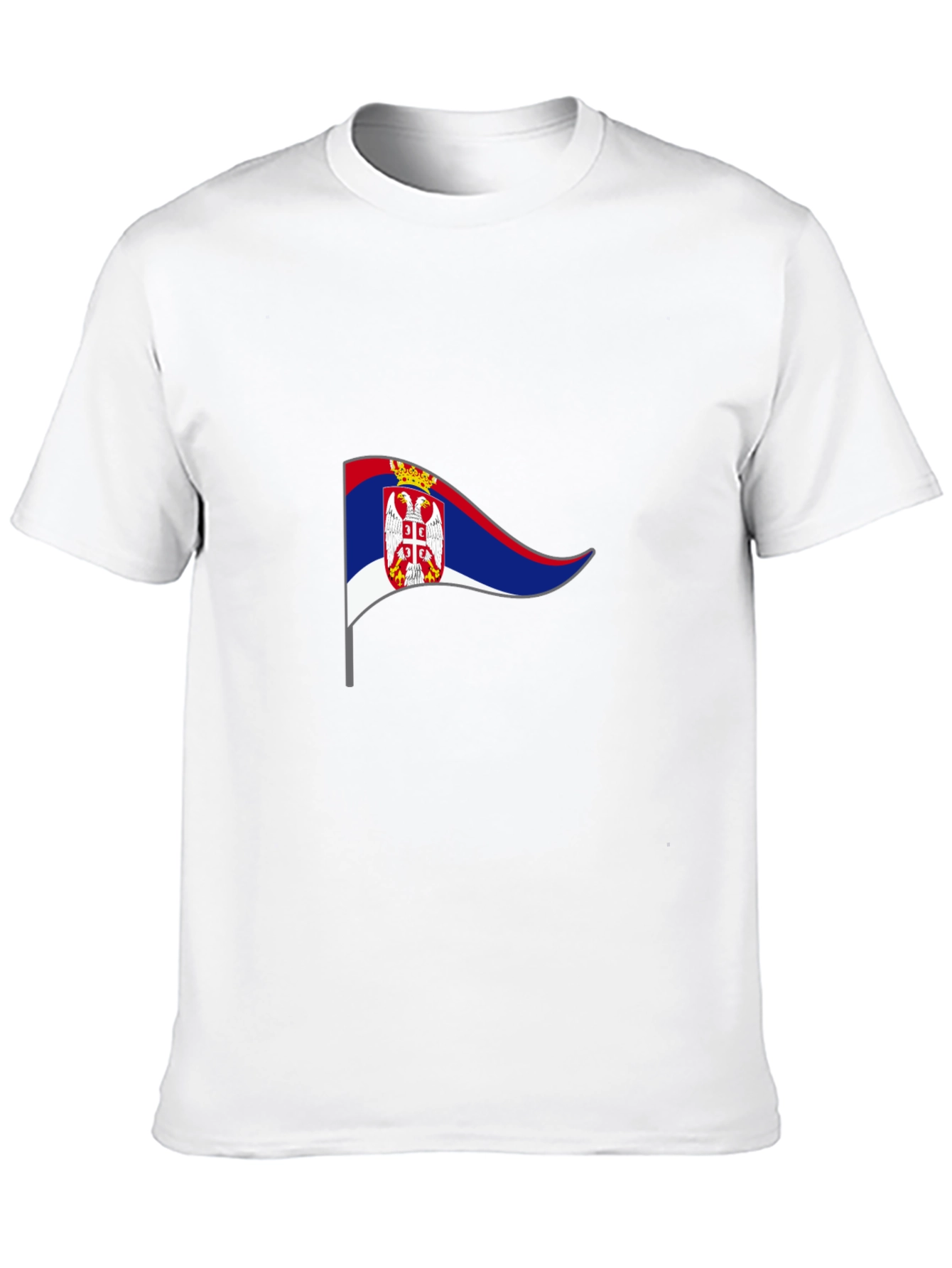 Serbian Flag Graphic T-Shirt - Black Cotton Tee
