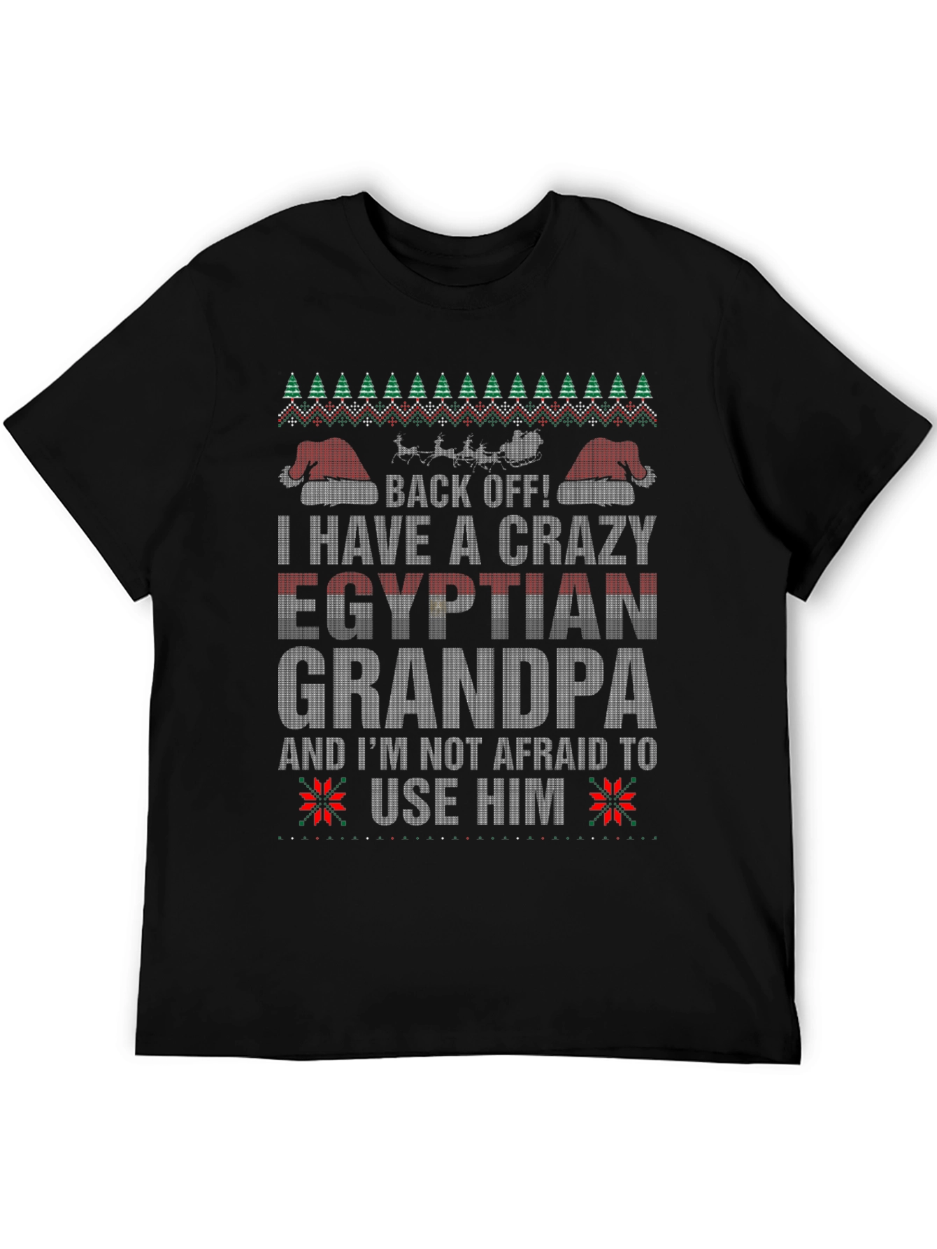 Crazy Egyptian Grandpa Ugly Christmas T-Shirt