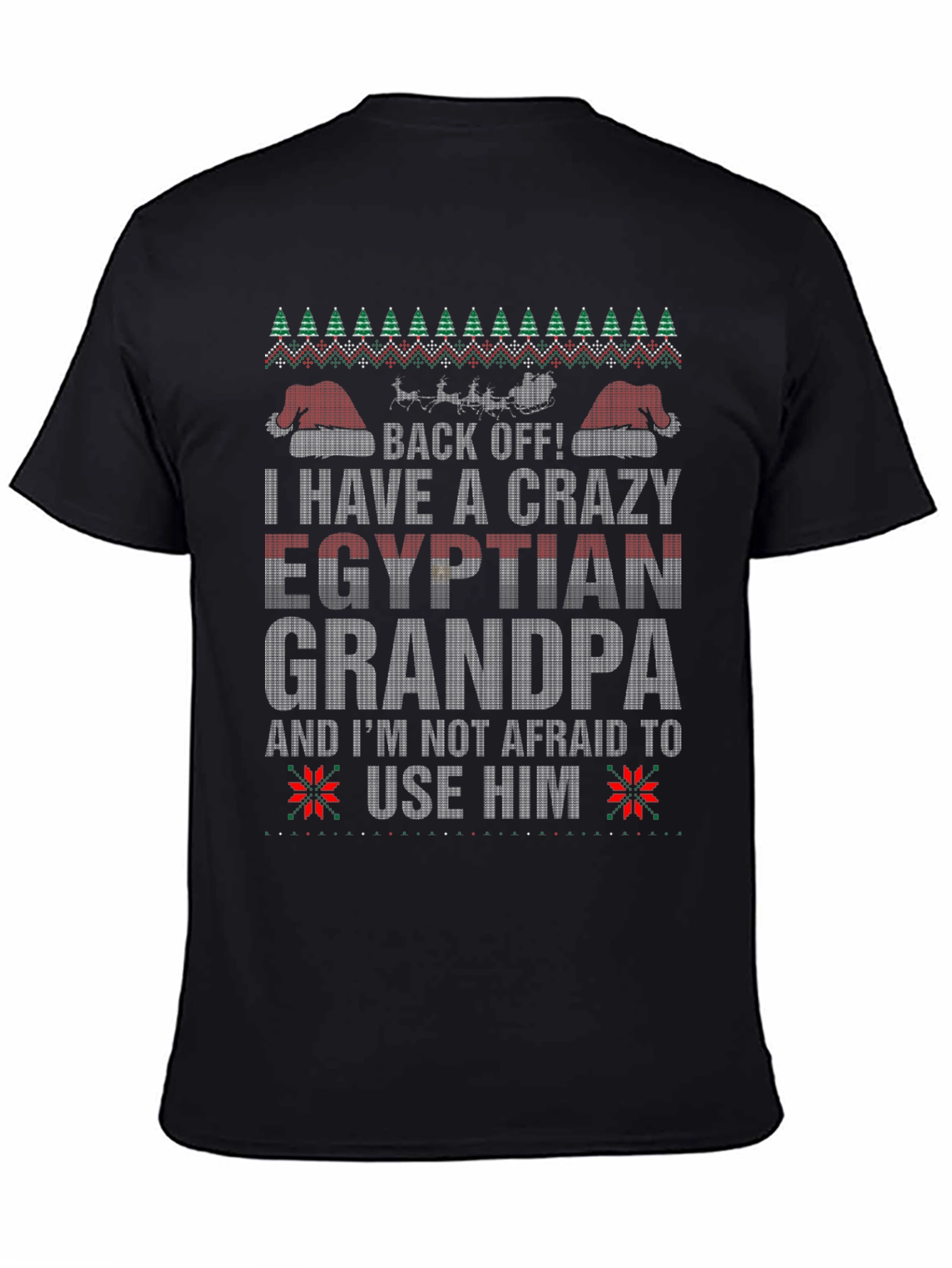 Crazy Egyptian Grandpa Ugly Christmas T-Shirt