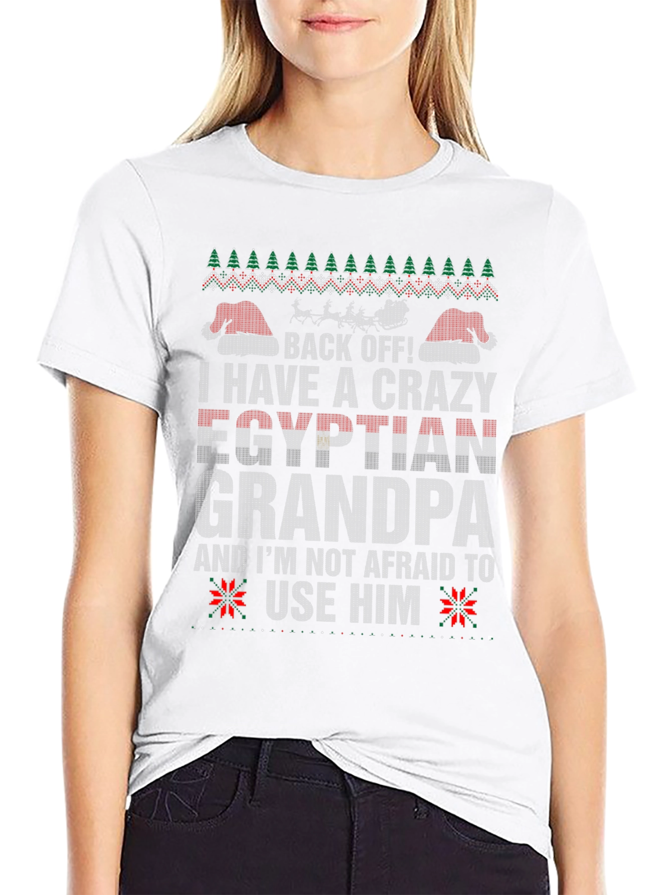 Crazy Egyptian Grandpa Ugly Christmas T-Shirt