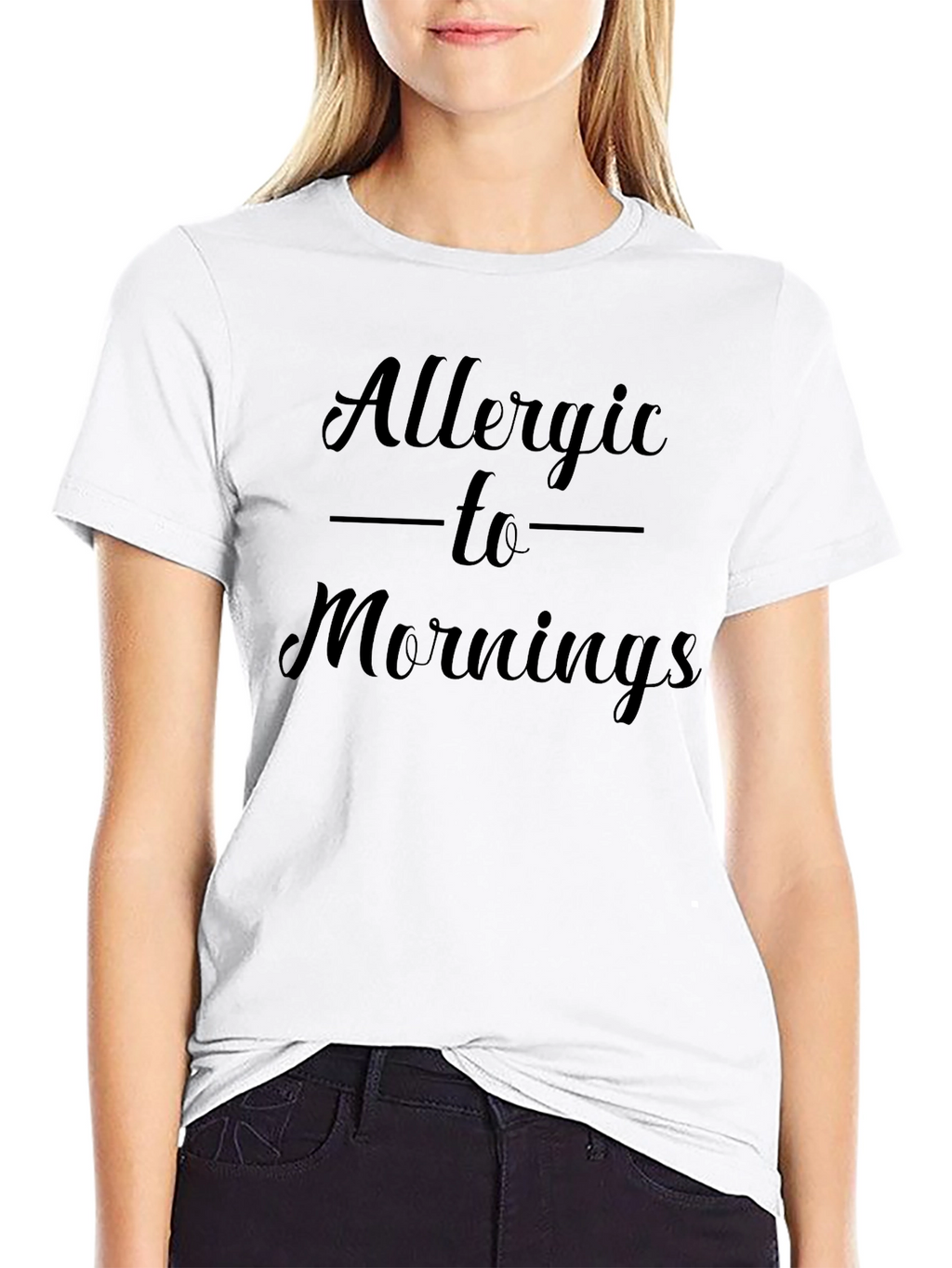 Allergic to Mornings - Funny Graphic T-Shirt