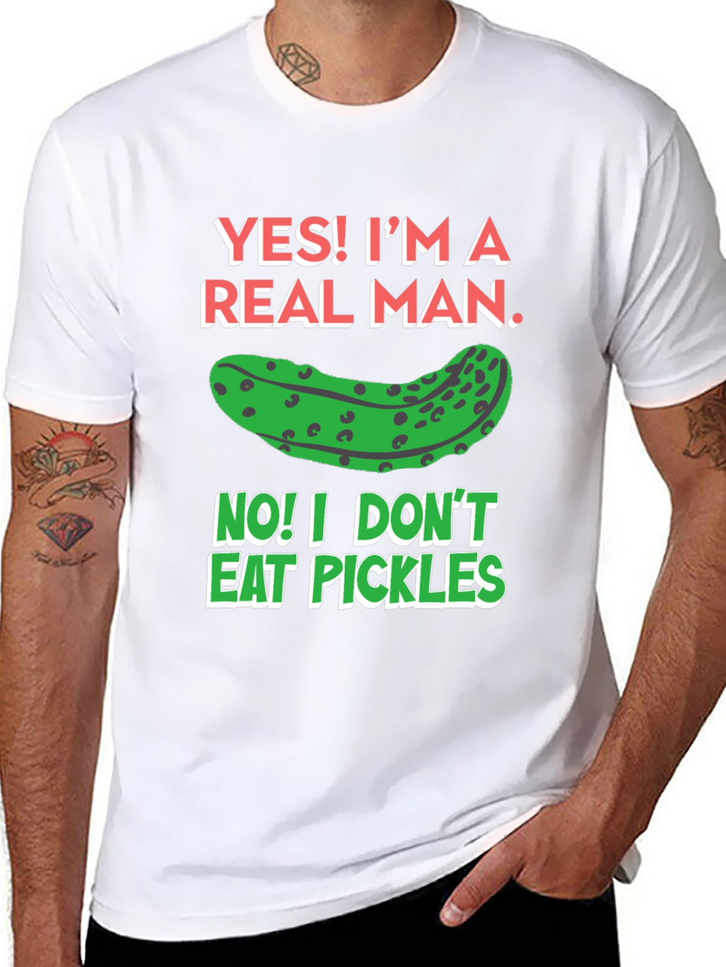 Funny Pickle T-Shirt - Real Man Humor Tee