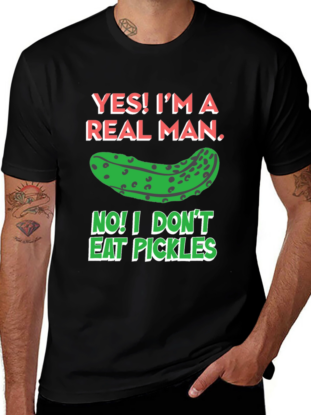 Funny Pickle T-Shirt - Real Man Humor Tee