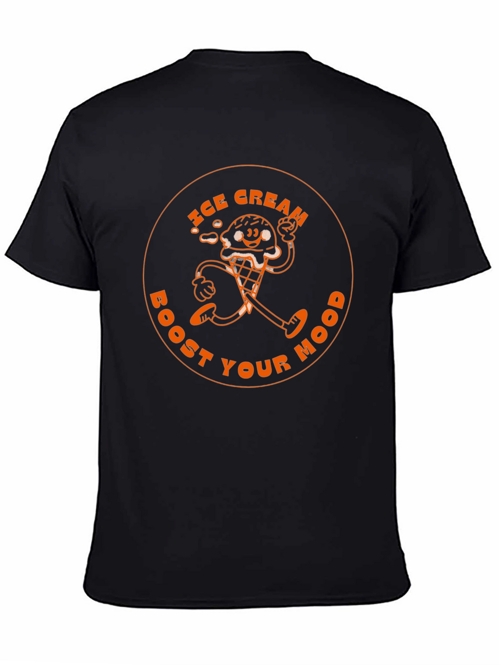 Ice Cream Boost Your Mood Black Graphic T-Shirt