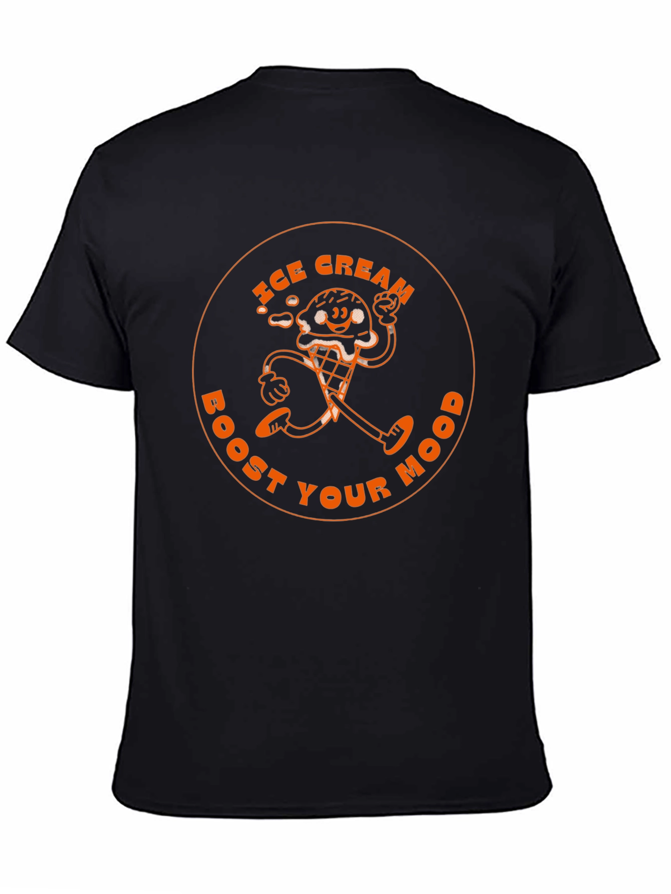 Ice Cream Boost Your Mood Black Graphic T-Shirt