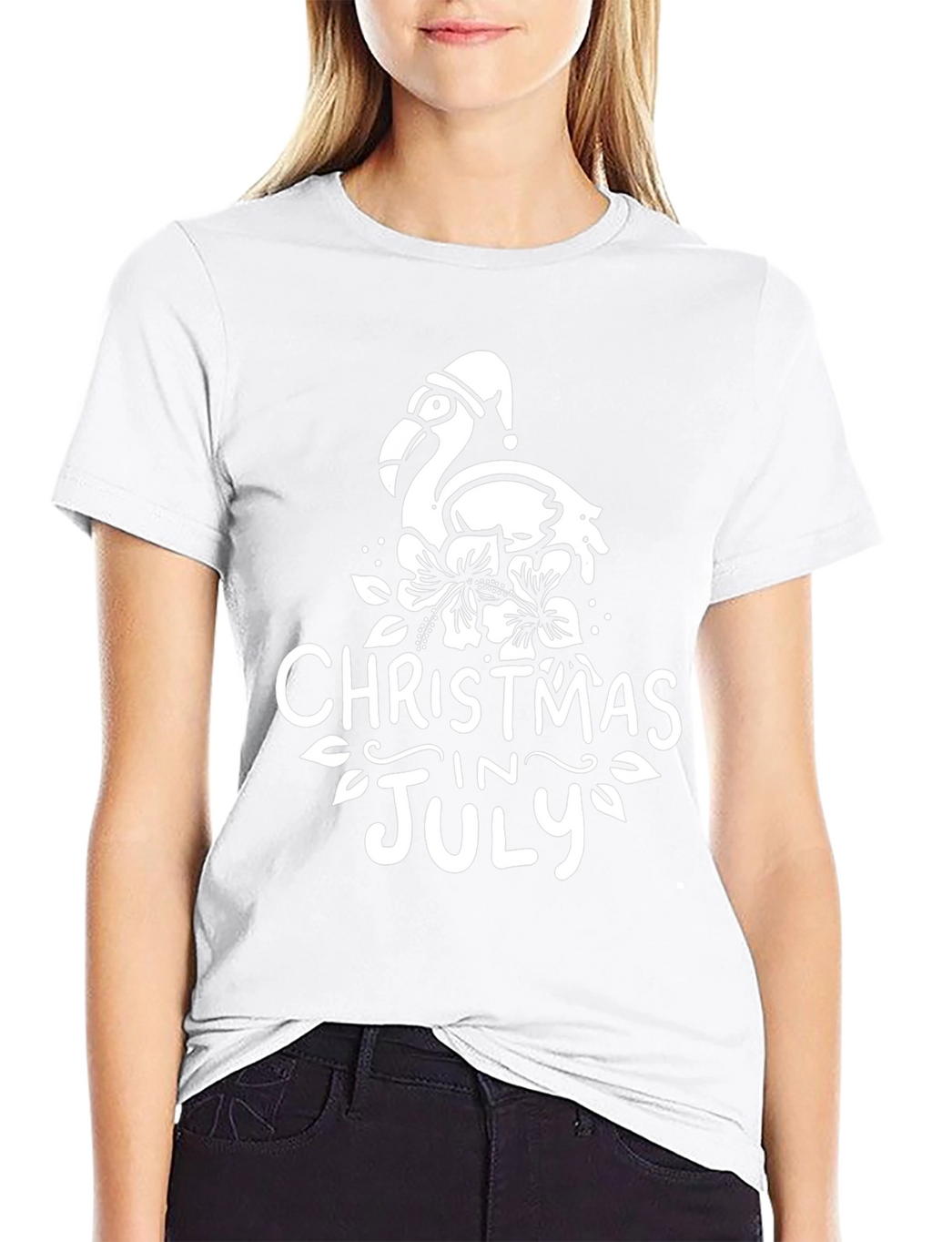 Christmas in July Flamingo Graphic Tee