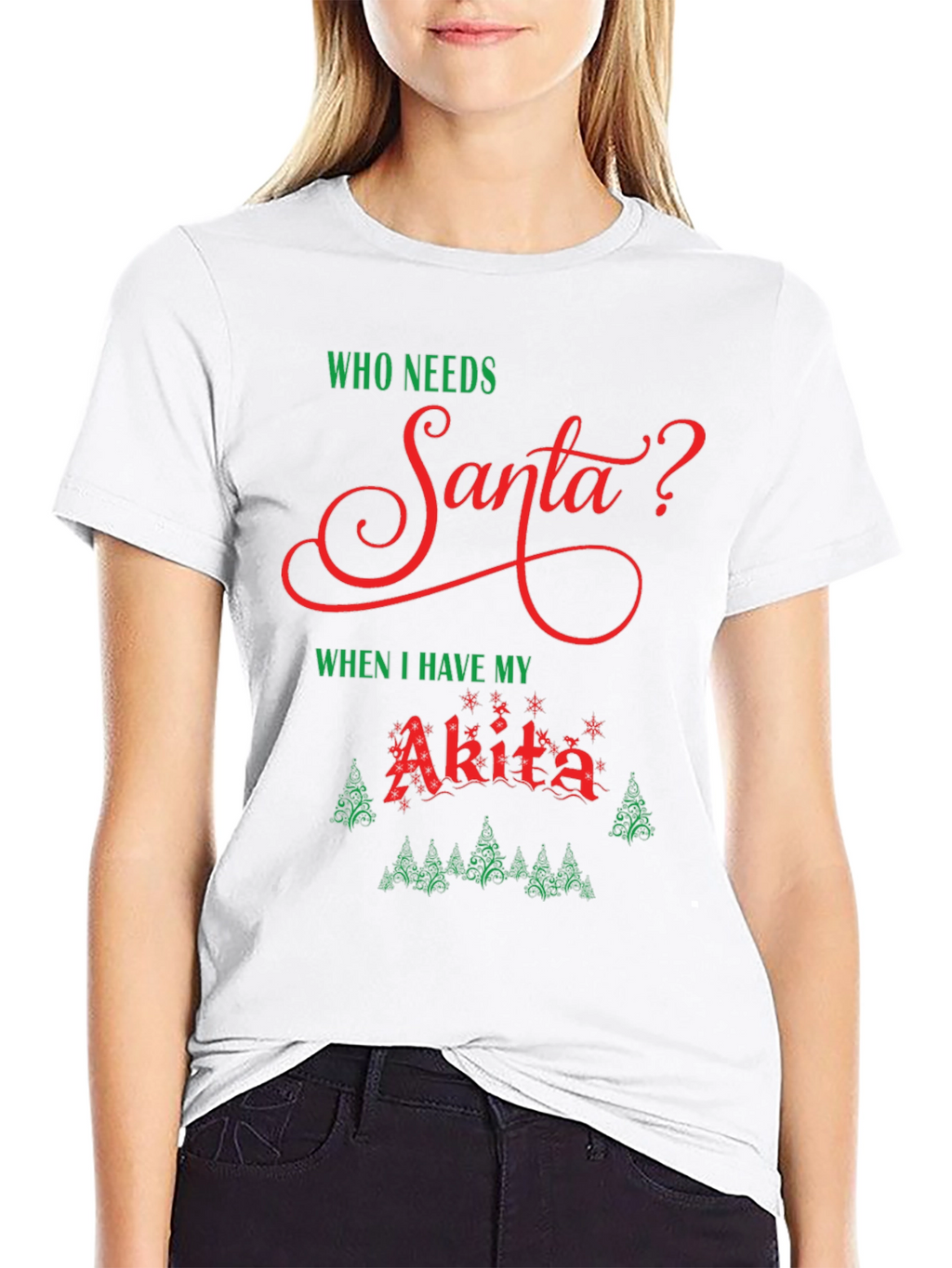 Who Needs Santa? Akita Dog Christmas Holiday T-Shirt