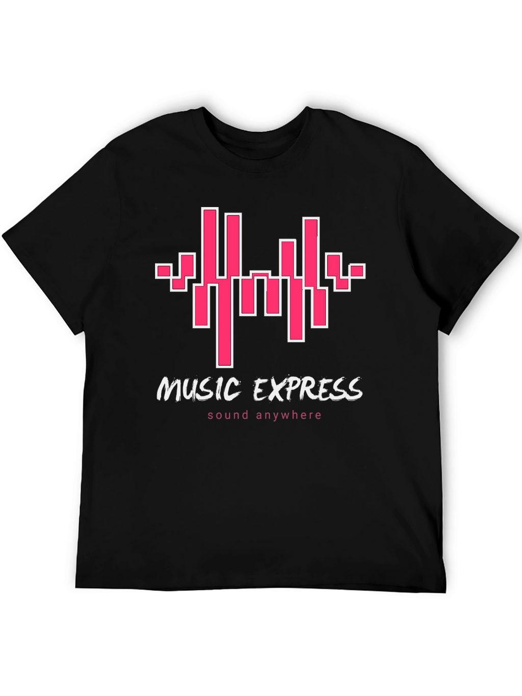 Music Express Black Graphic Tee - Sound Anywhere