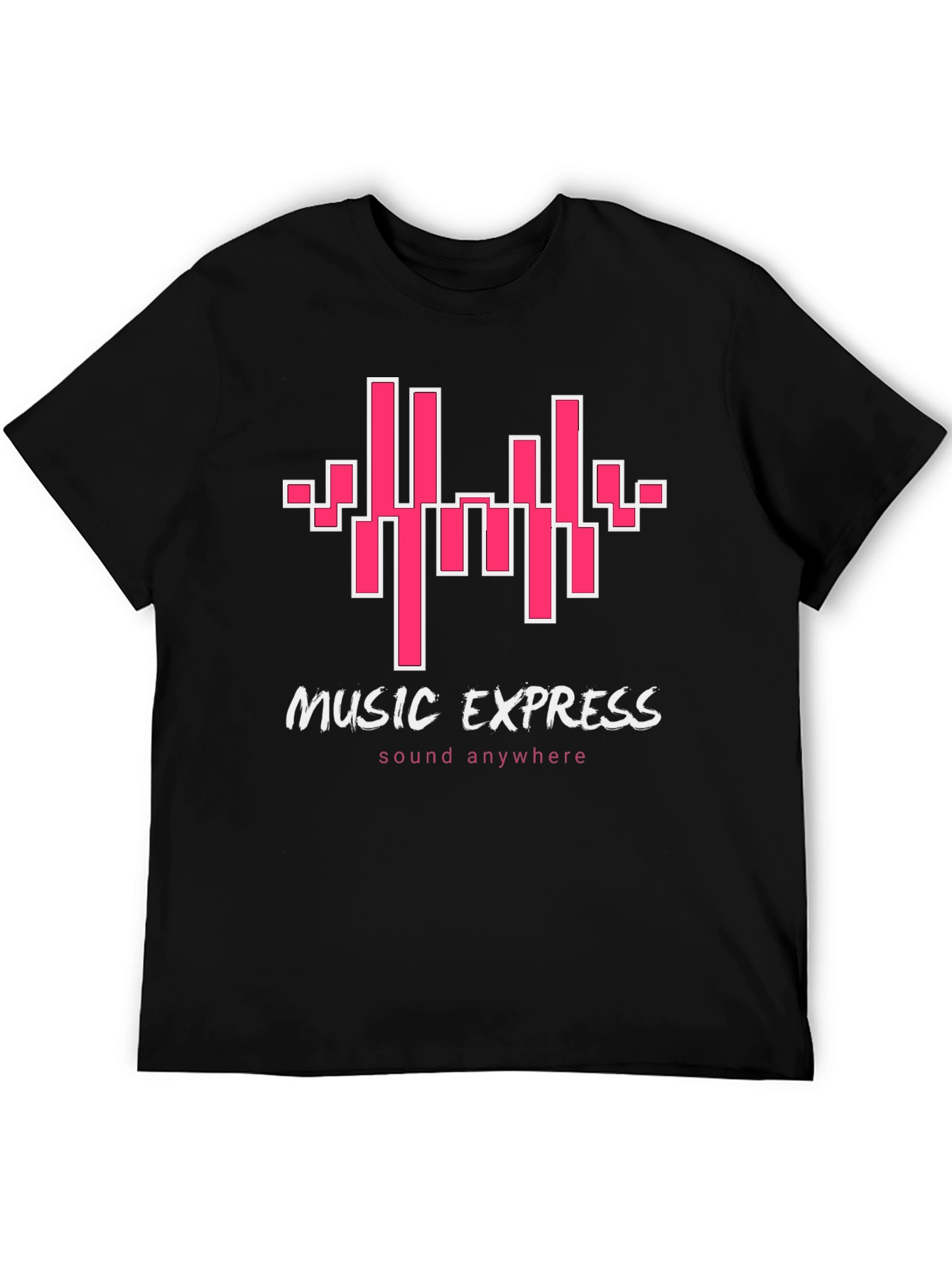 Music Express Black Graphic Tee - Sound Anywhere