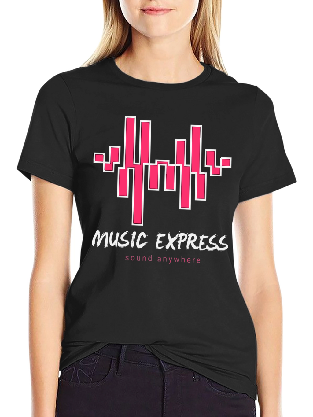Music Express Black Graphic Tee - Sound Anywhere