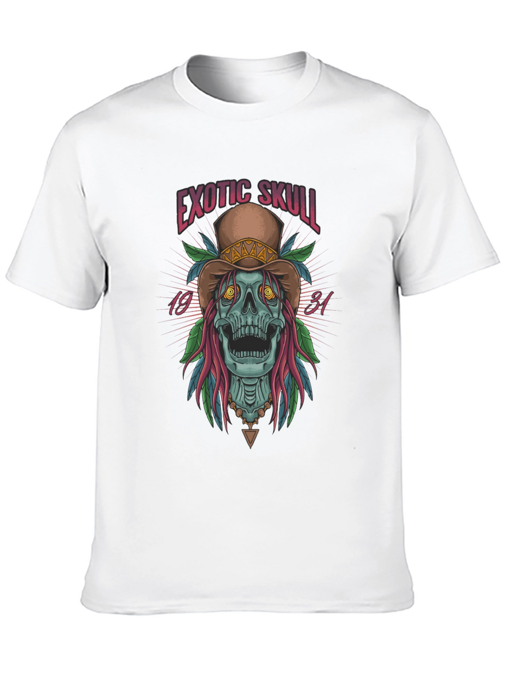 Exotic Skull Graphic Print Black T-Shirt