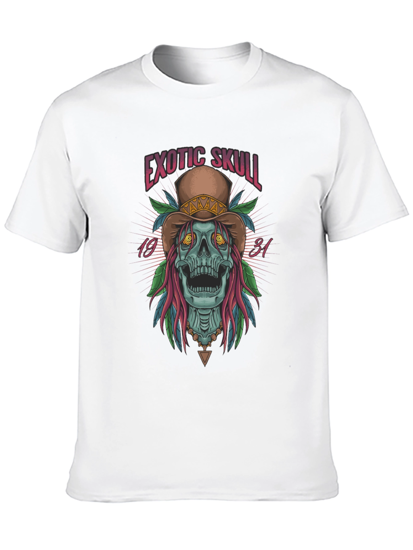 Exotic Skull Graphic Print Black T-Shirt