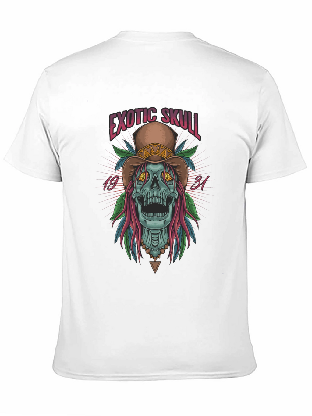 Exotic Skull Graphic Print Black T-Shirt