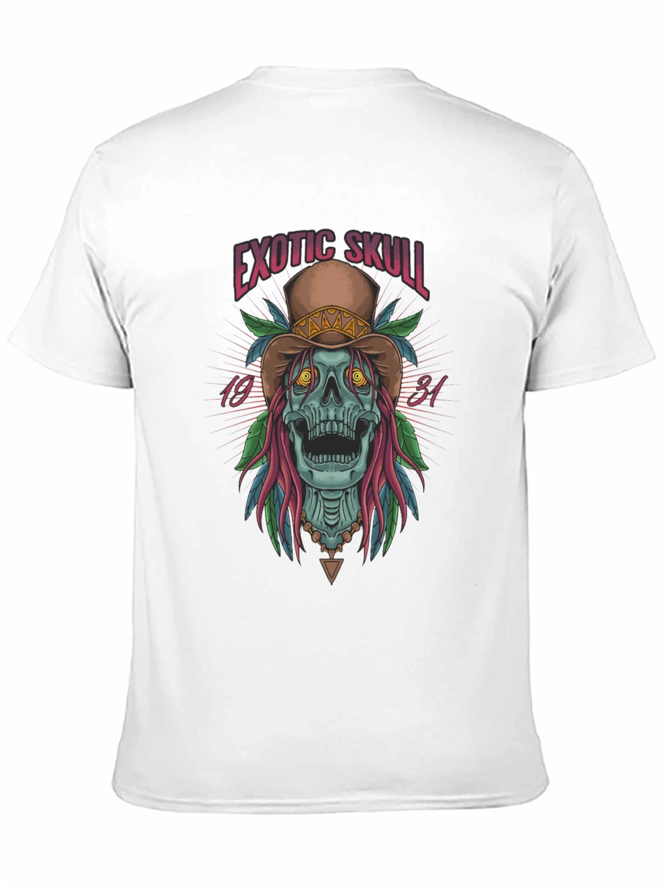 Exotic Skull Graphic Print Black T-Shirt