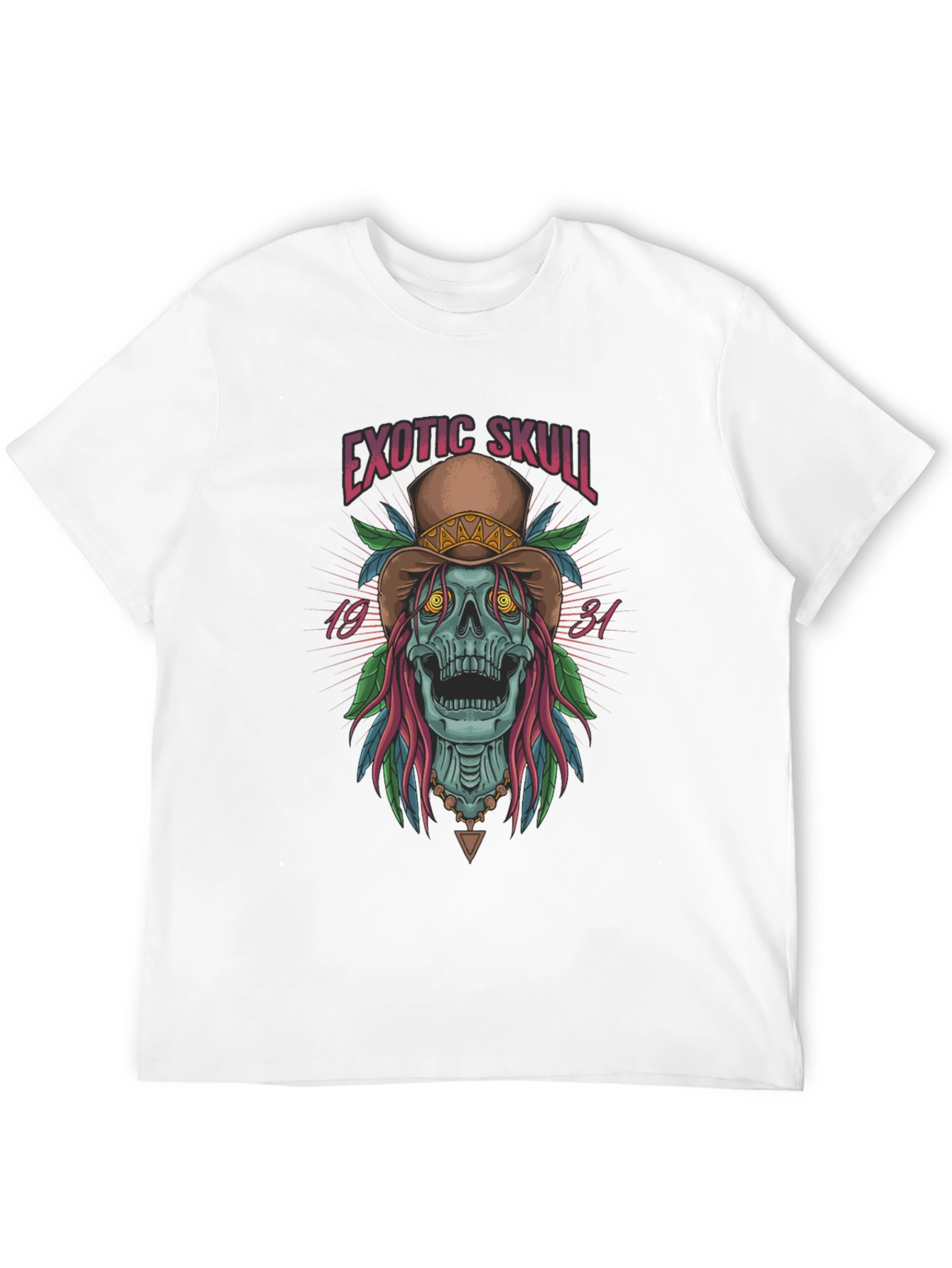 Exotic Skull Graphic Print Black T-Shirt