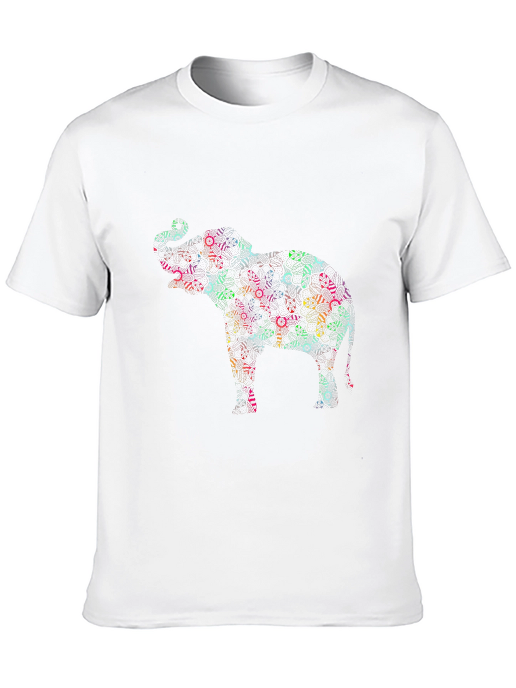 Abstract Elephant Graphic Black T-Shirt