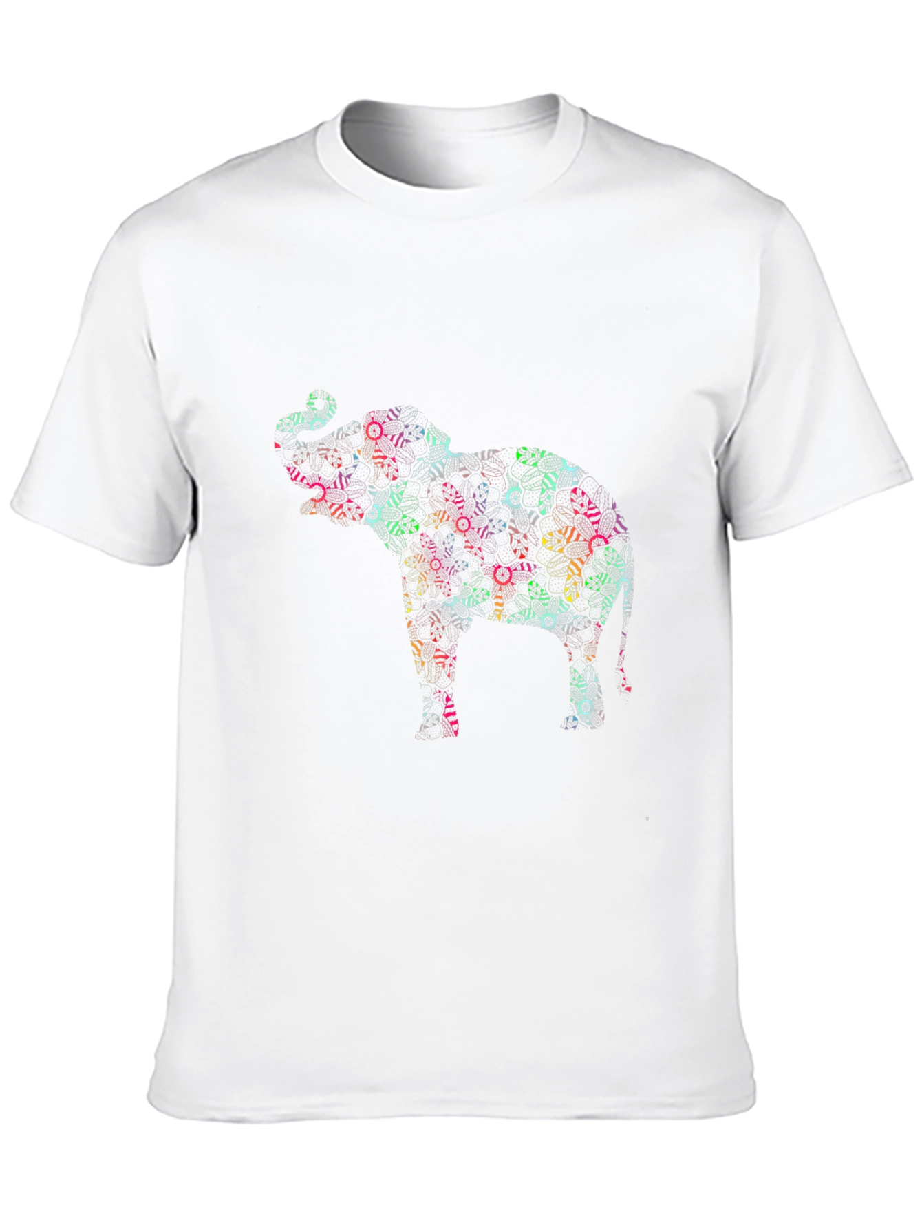 Abstract Elephant Graphic Black T-Shirt