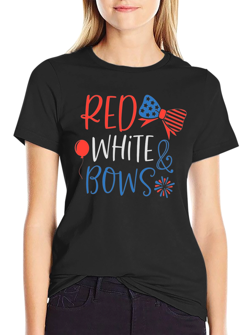 Red White & Bows Patriotic Graphic T-Shirt