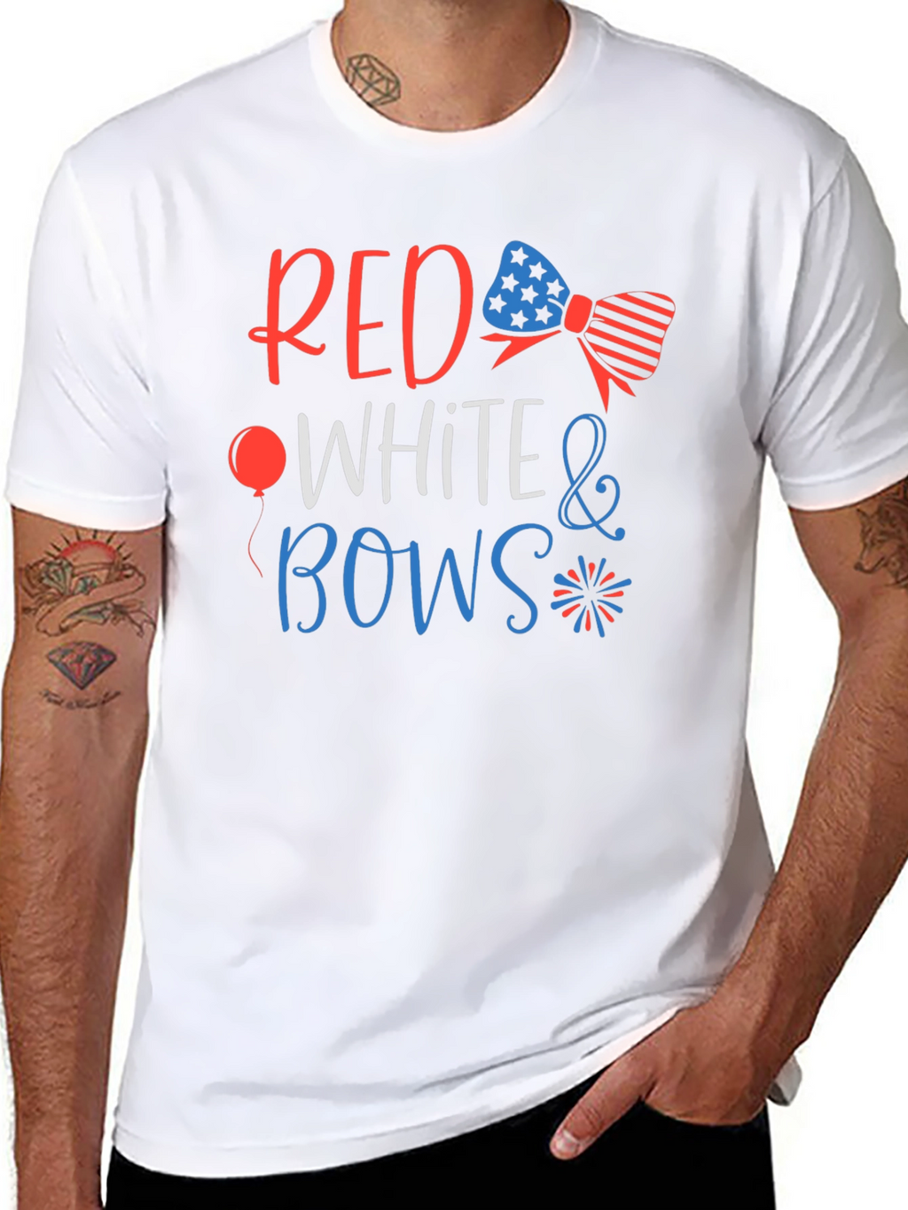 Red White & Bows Patriotic Graphic T-Shirt