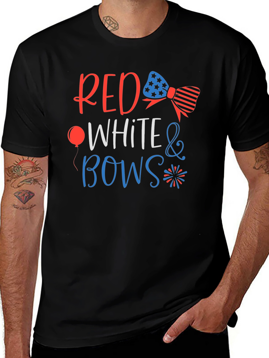 Red White & Bows Patriotic Graphic T-Shirt