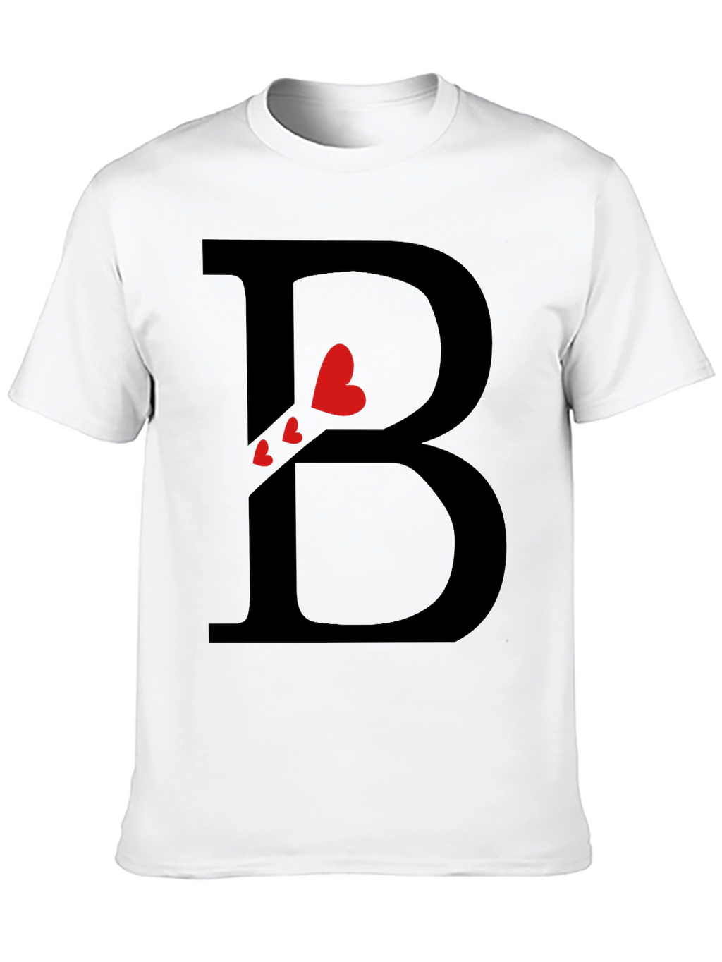 Heart Initial B Black T-Shirt