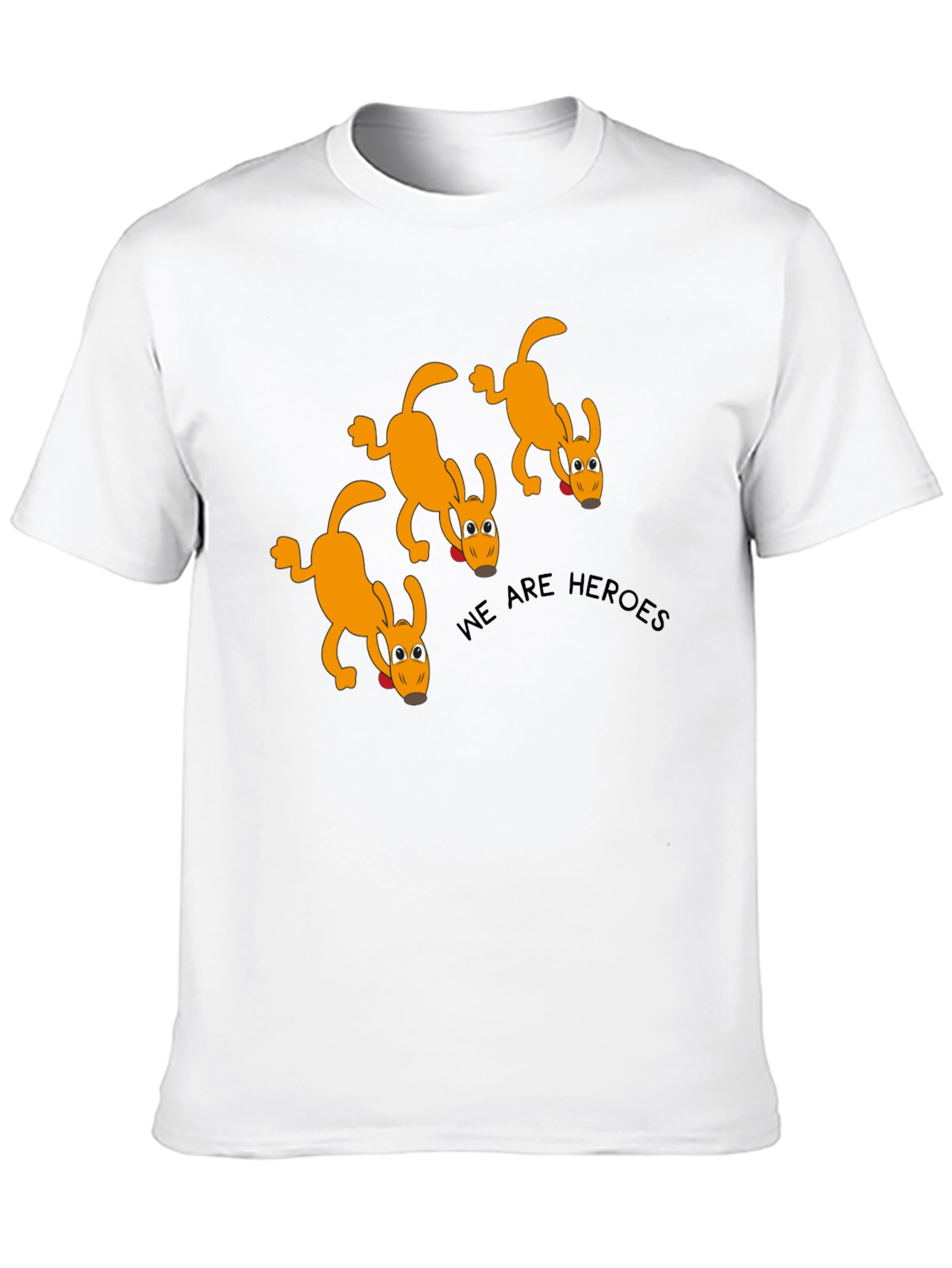 We Are Heroes Dog Graphic Black T-Shirt