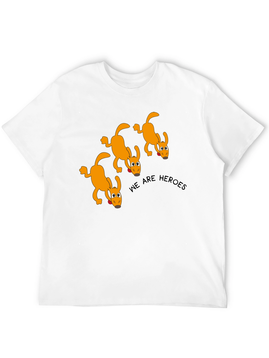 We Are Heroes Dog Graphic Black T-Shirt