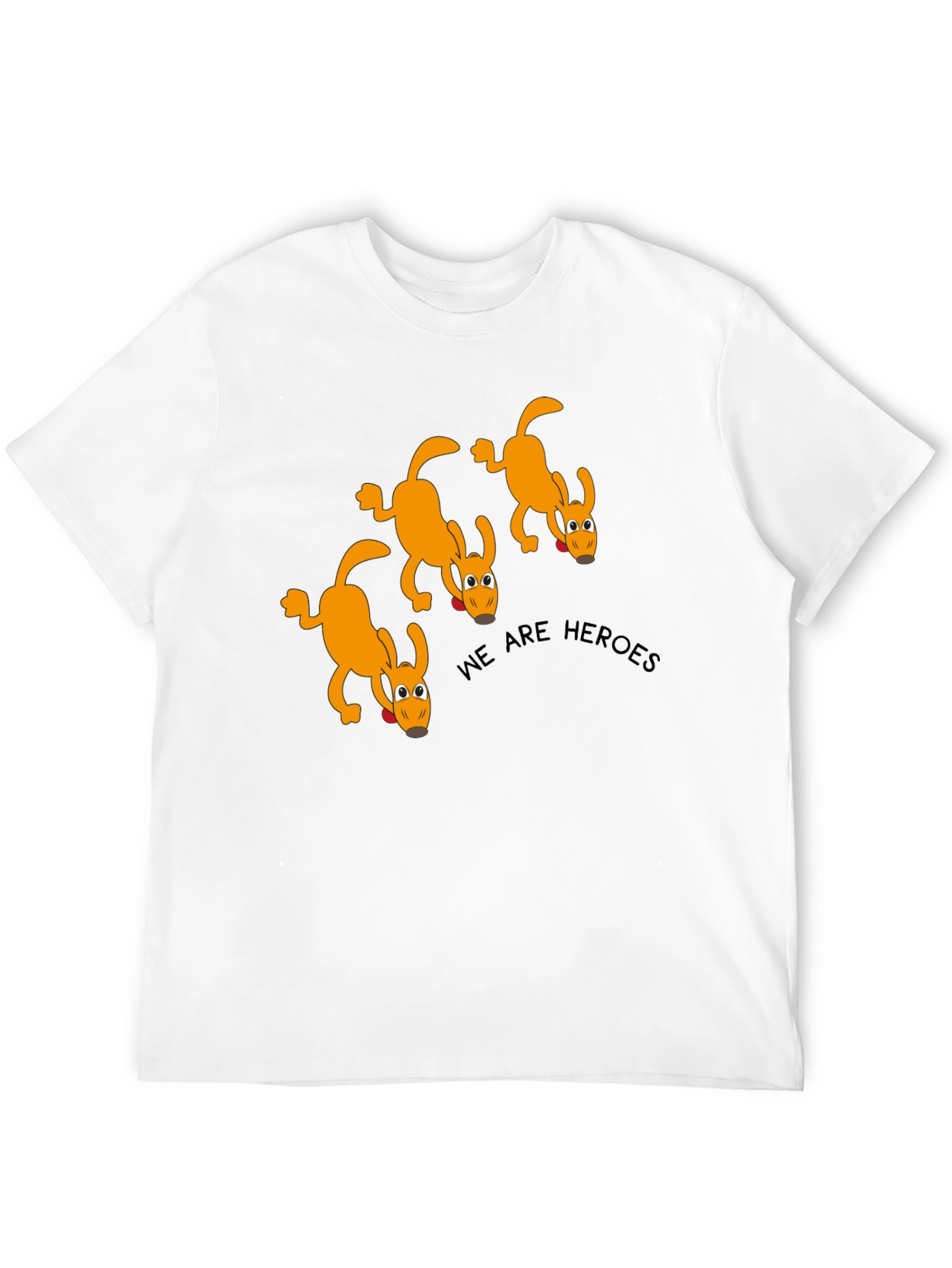 We Are Heroes Dog Graphic Black T-Shirt